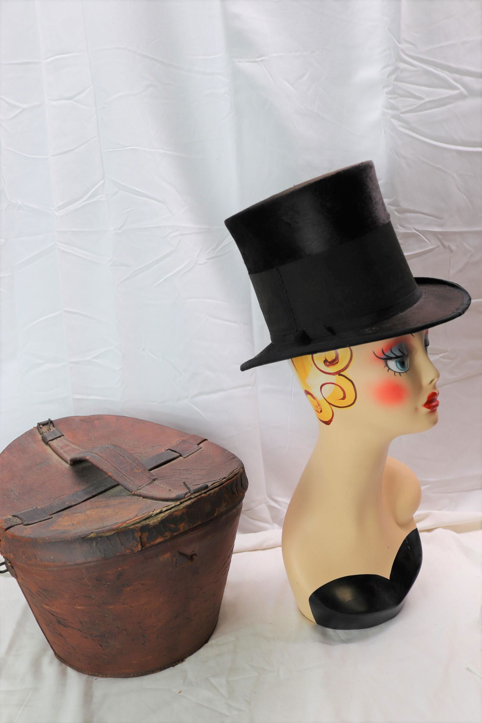 Antique 1840's Opposite Barnums Sheered Beaver Skin Top Hat (1 of 10)