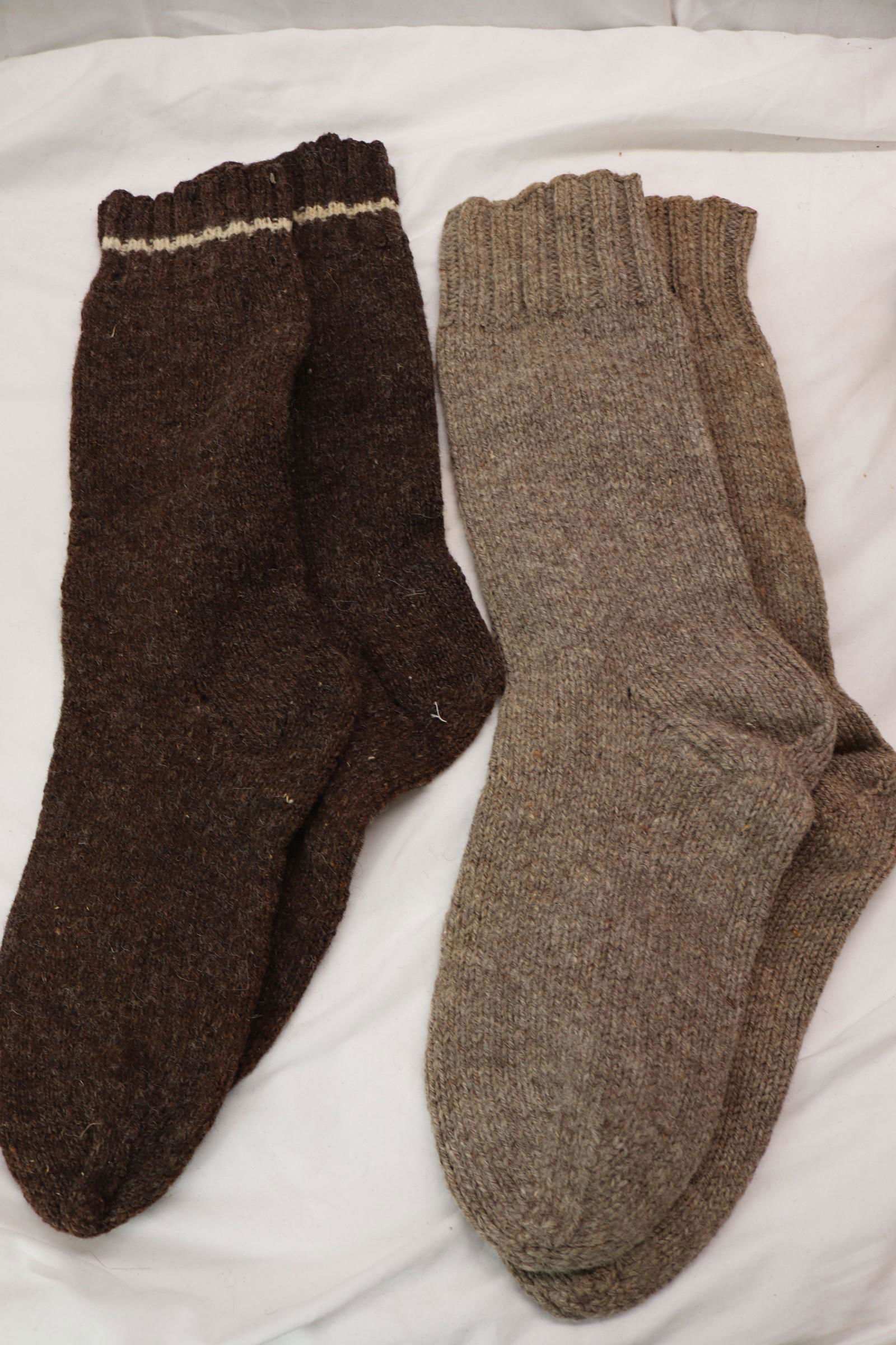 Lot of 2 Vintage Men's Woolen Stockings (1 of 4)