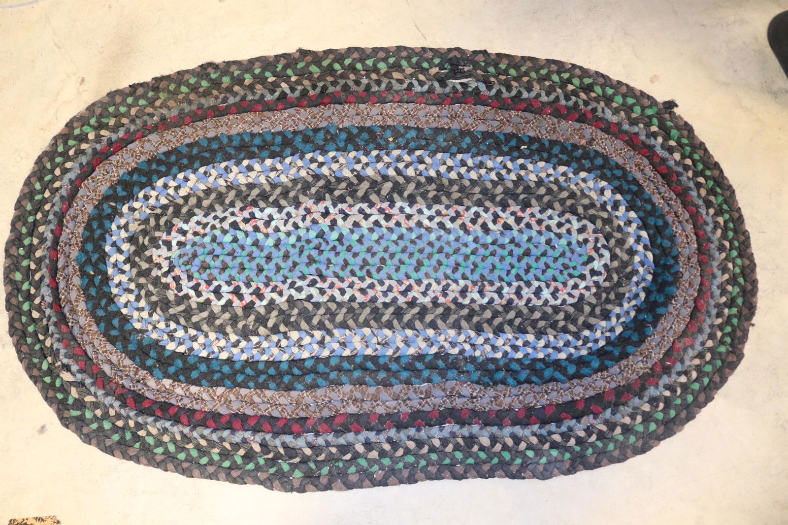 Antique Braided Wool Throw Rug (1 of 4)