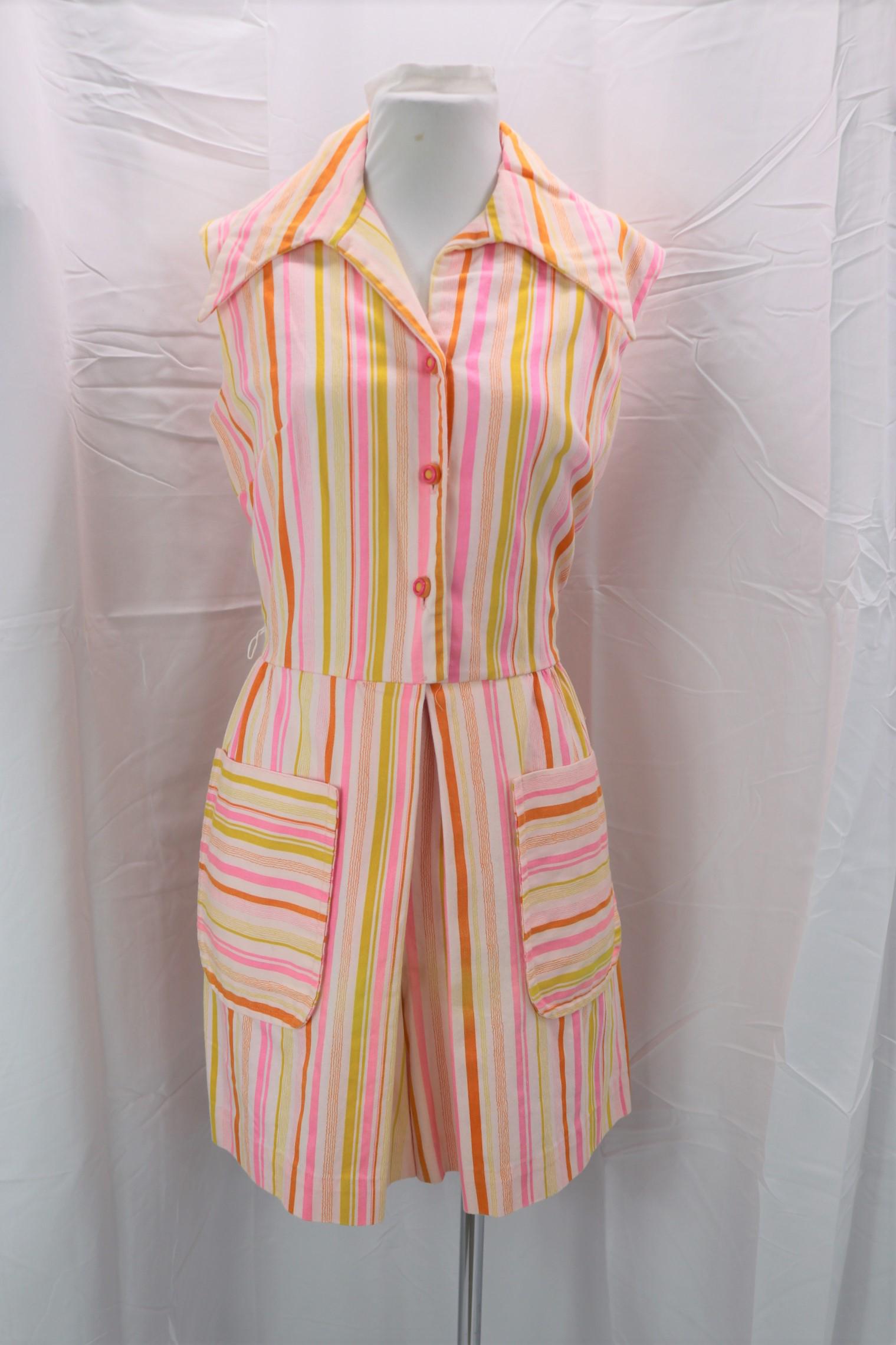 Vintage 1960's Liberty Circle Striped Scooter Skort Romper (1 of 10)