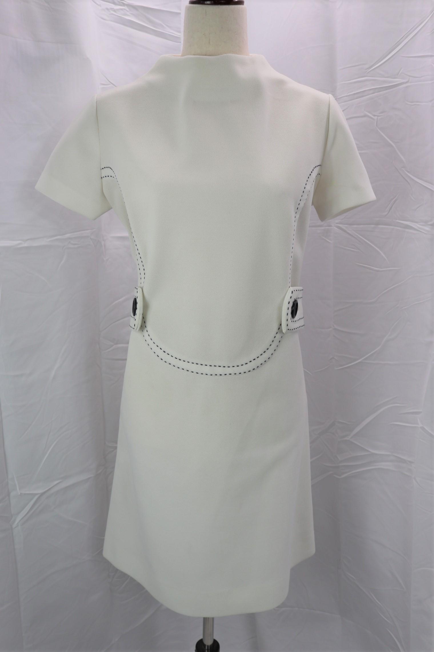 Vintage 1960's Butte Knit White Shift Dress (1 of 9)