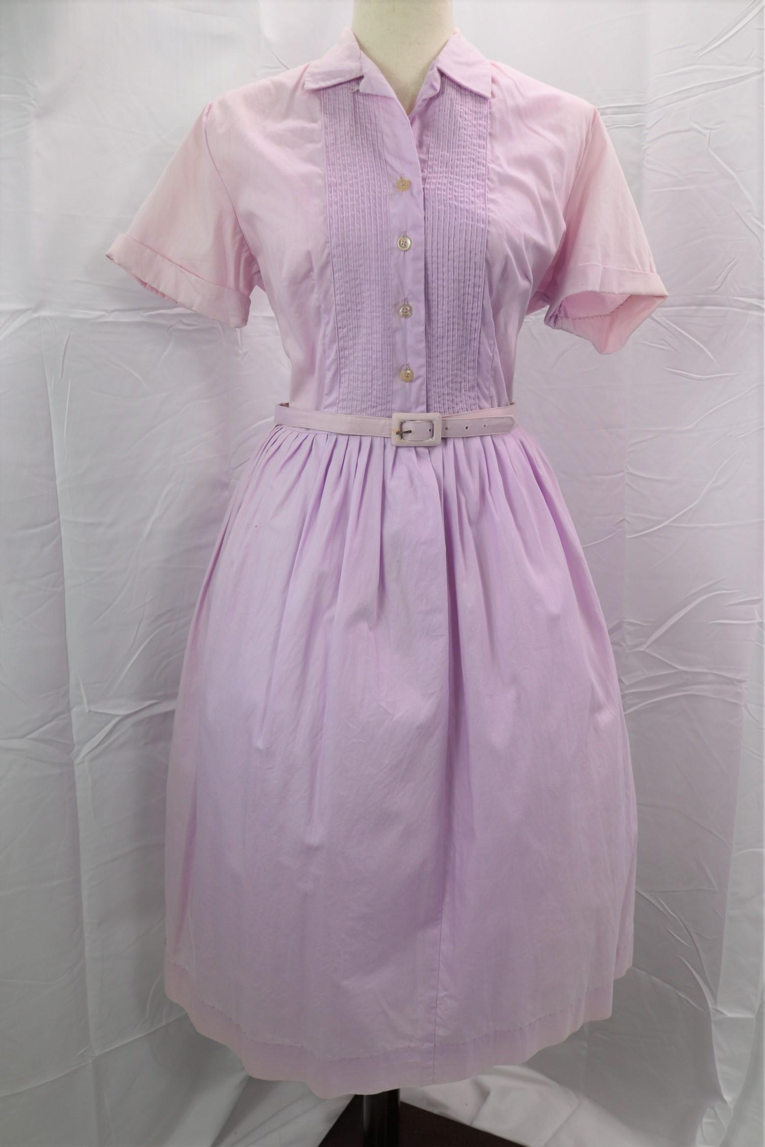 Vintage 1950's Shirtwaist Classic Cotton Shirt Waist Dress (1 of 9)