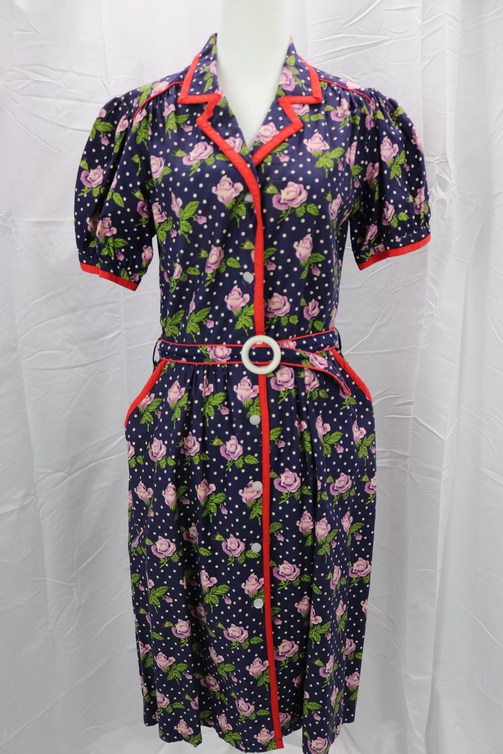 Vintage 1970's Floral Cotton Shirtwaist Dress (1 of 7)