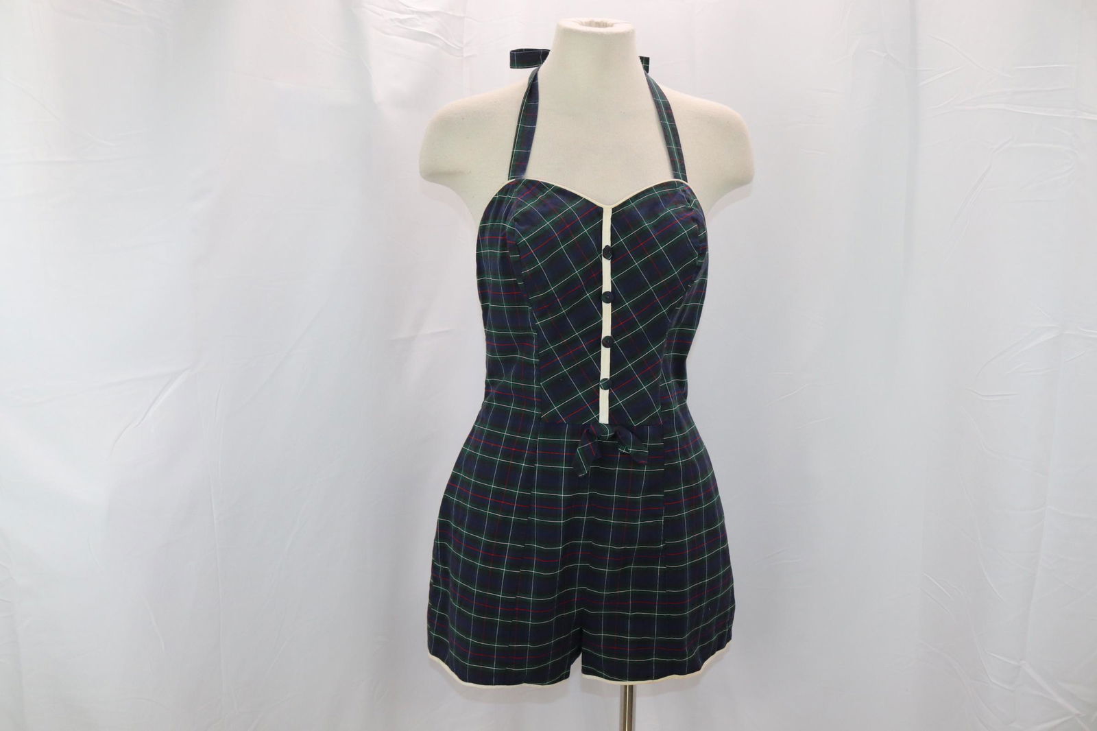 Vintage 1950's Robby Len Fashions Plaid Cotton Playsuit (1 of 6)
