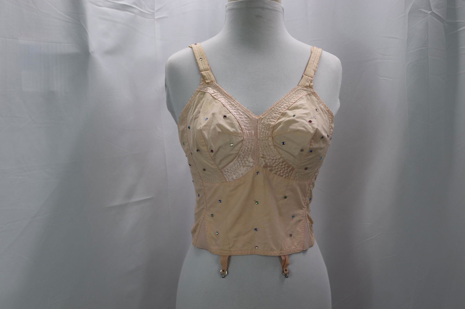 Vintage 1950's "Surprise!" Custom Styled Longline Bra With Rhinestones (1 of 5)