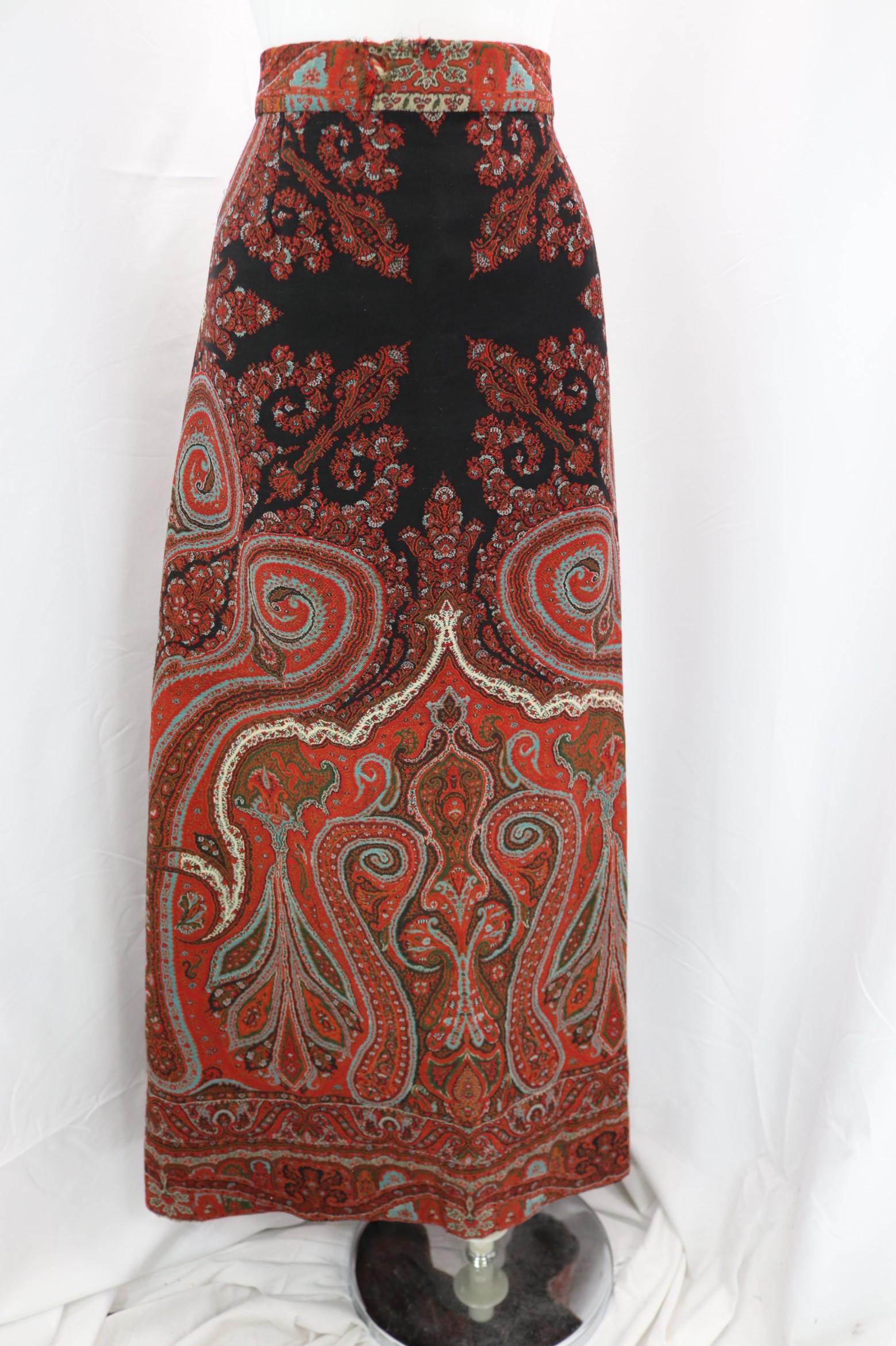 Vintage 1970's Maxi Shirt Made From Antique Paisley (1 of 6)