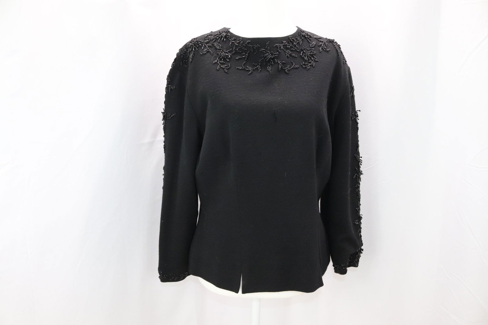 Vintage 1950's/60's Black Wool Beaded Sweater Top (1 of 5)