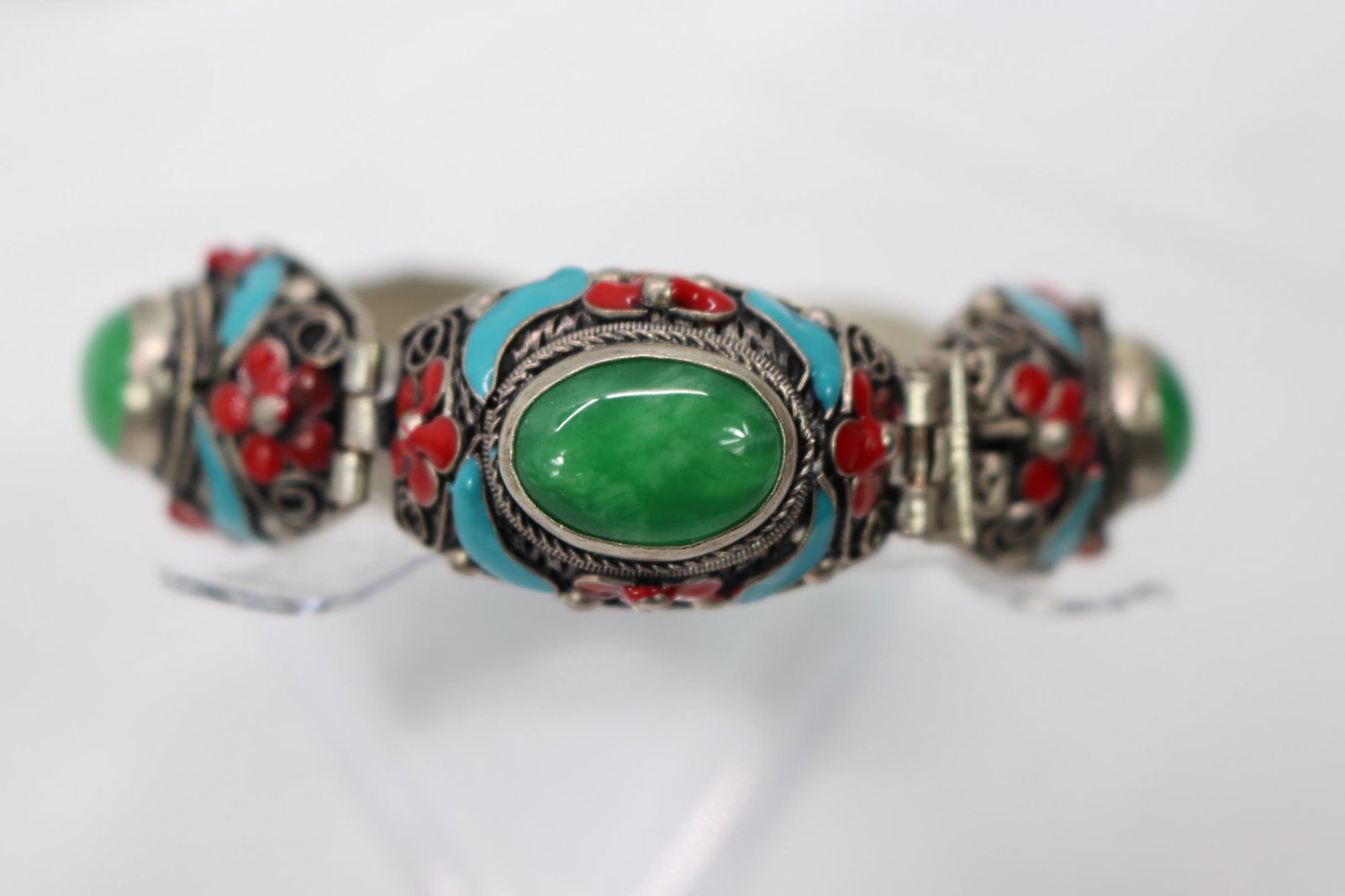 Vintage Jade & Enamel Bracelet (1 of 4)