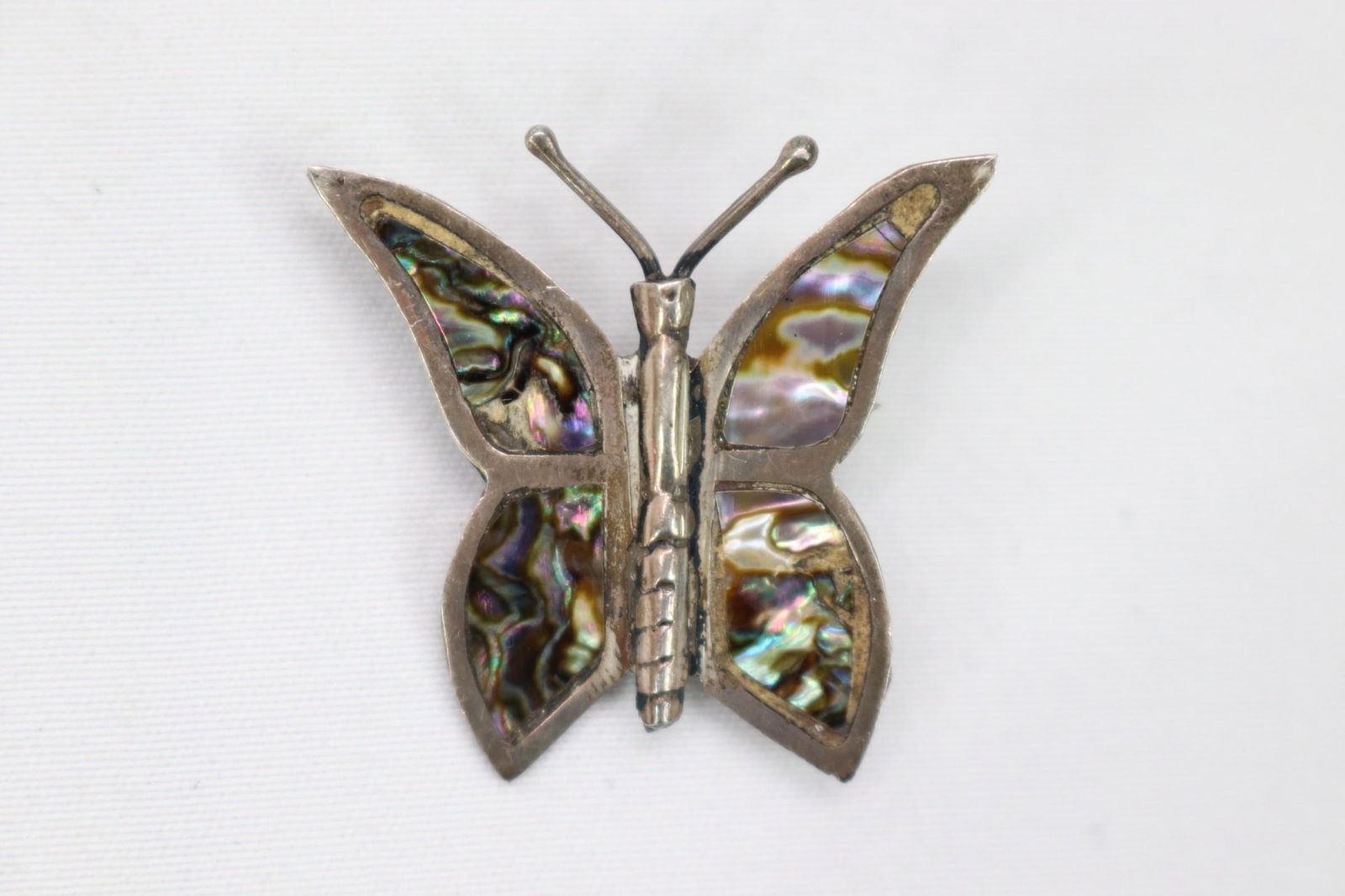 Vintage Sterling & Abalone Butterfly Brooch (1 of 4)
