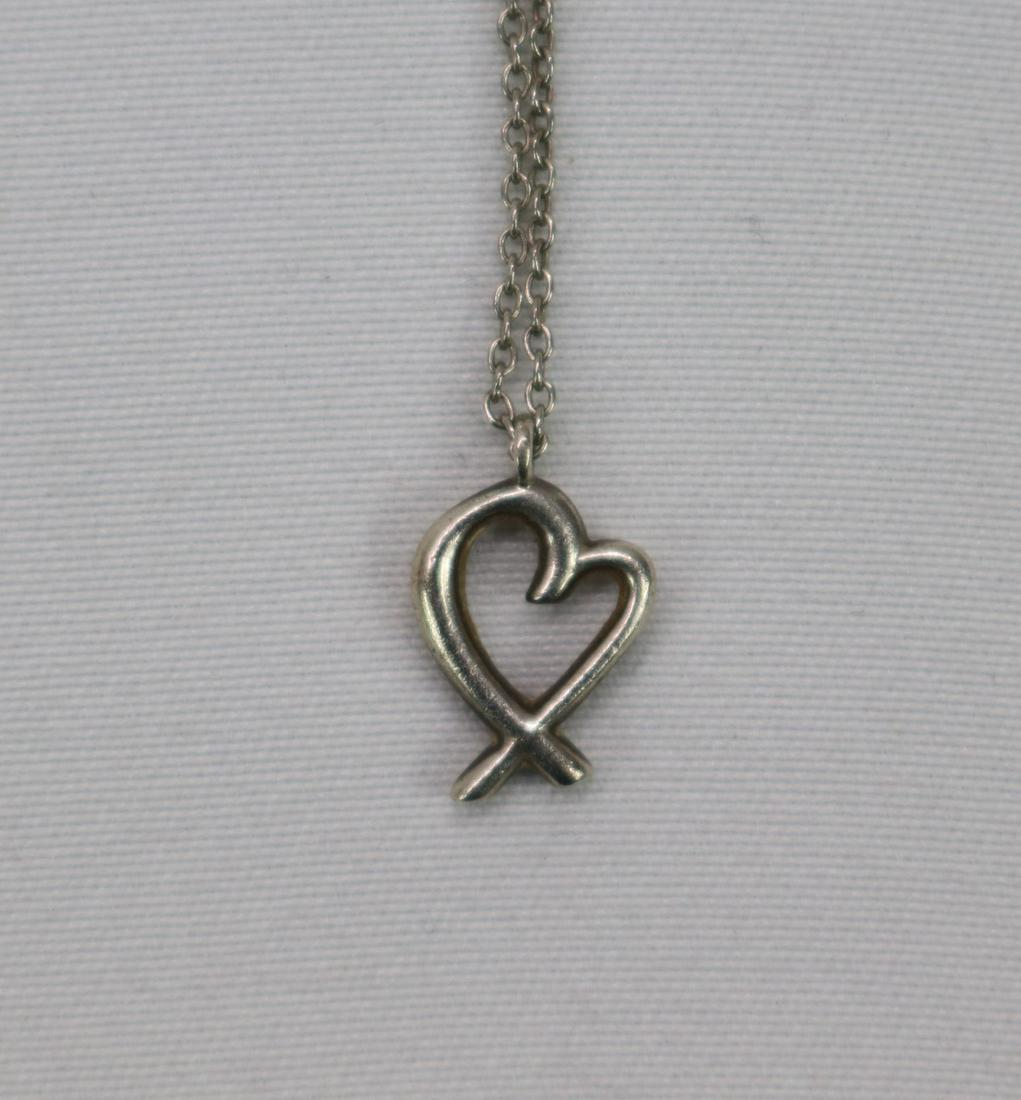 Vintage Sterling Tiffany & Co. Paloma Picasso Necklace: heart pendant & chain, approx. 20 inches