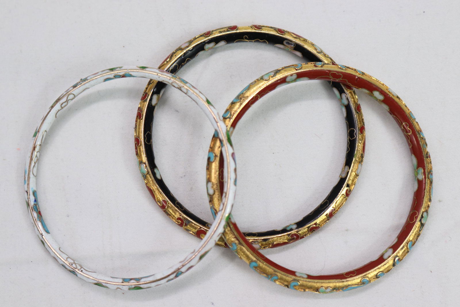 Lot of 3 Vintage Cloisonne Bangles (1 of 7)
