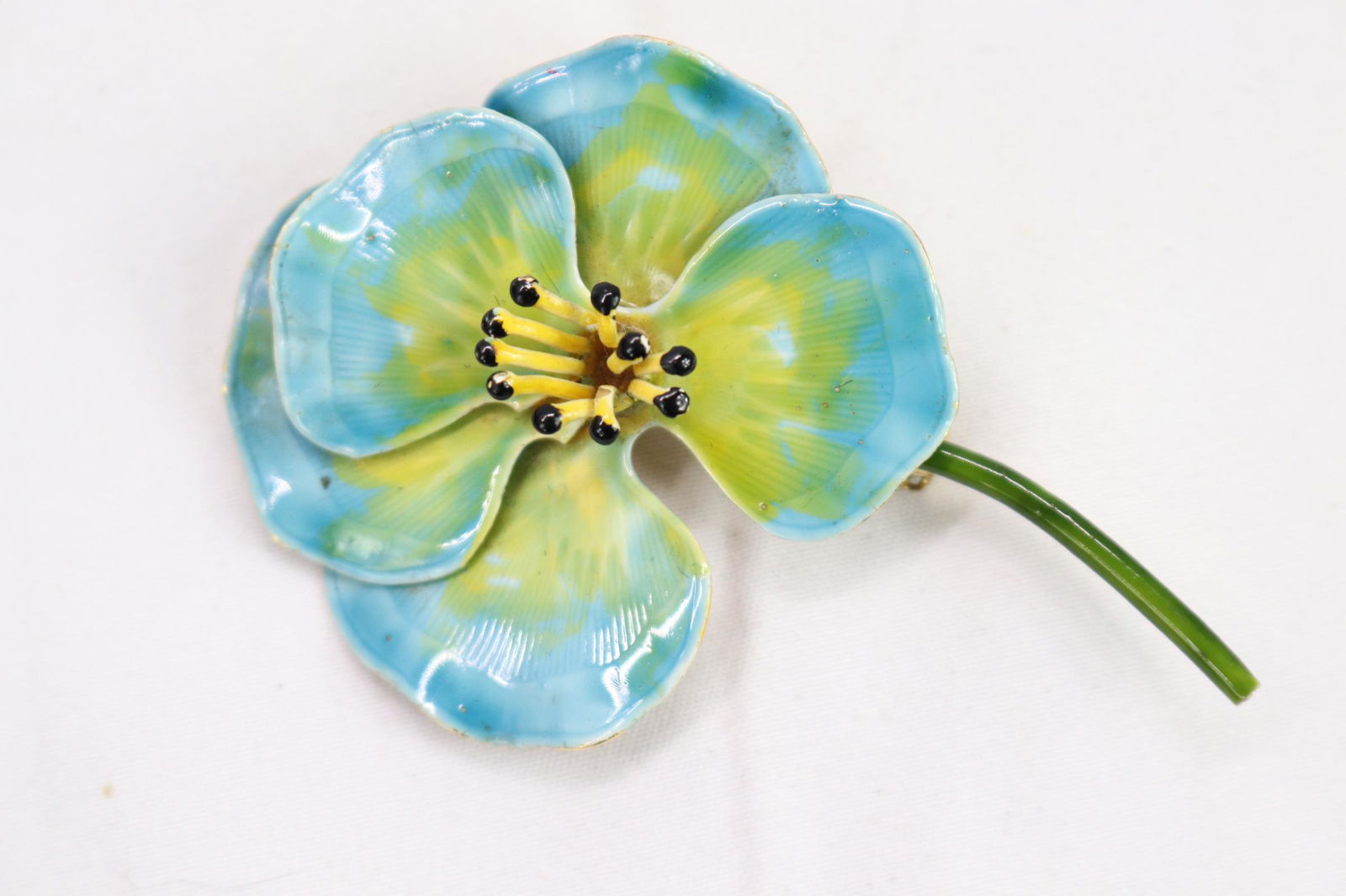 Vintage Signed Original By Robert Enamel Flower Brooch (1 of 3)