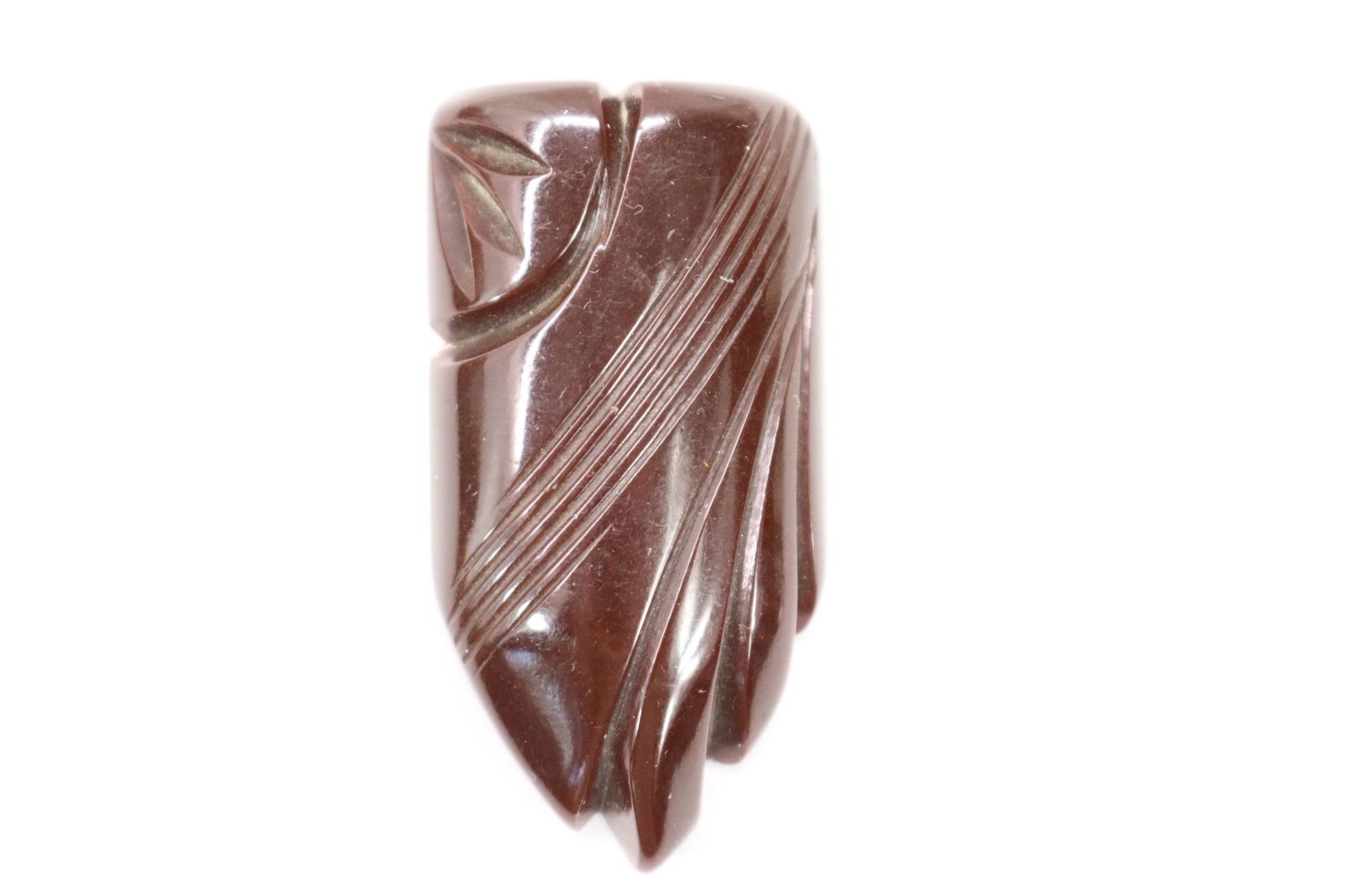 Vintage Brown Bakelite Dress Clip: approx. 2"