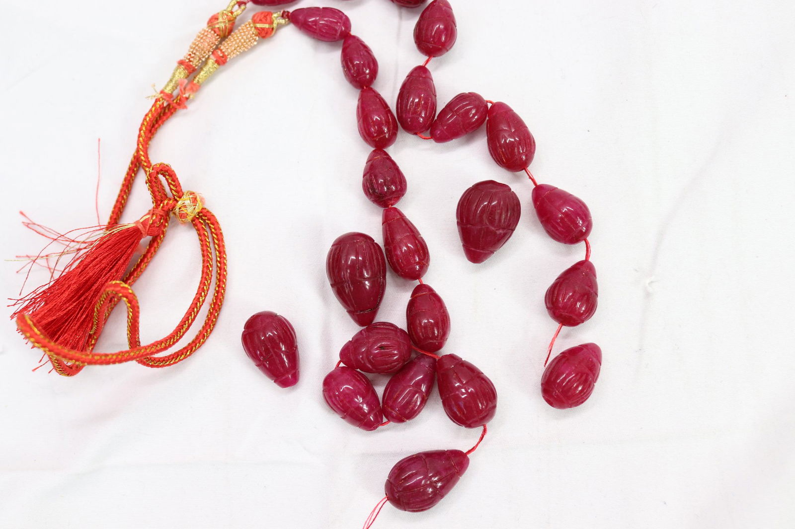Vintage String of Genuine Rough Rubies (1 of 3)