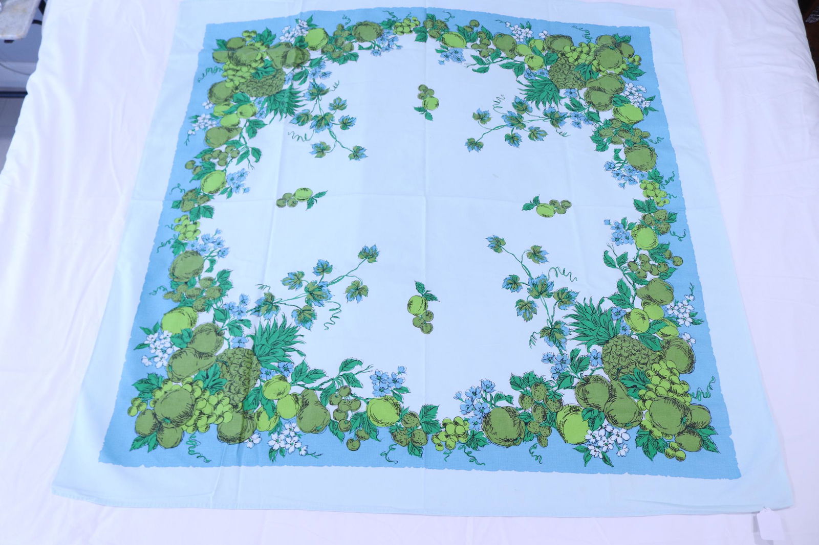 Vintage 1950's Fruit Print Cotton Tablecloth (1 of 6)