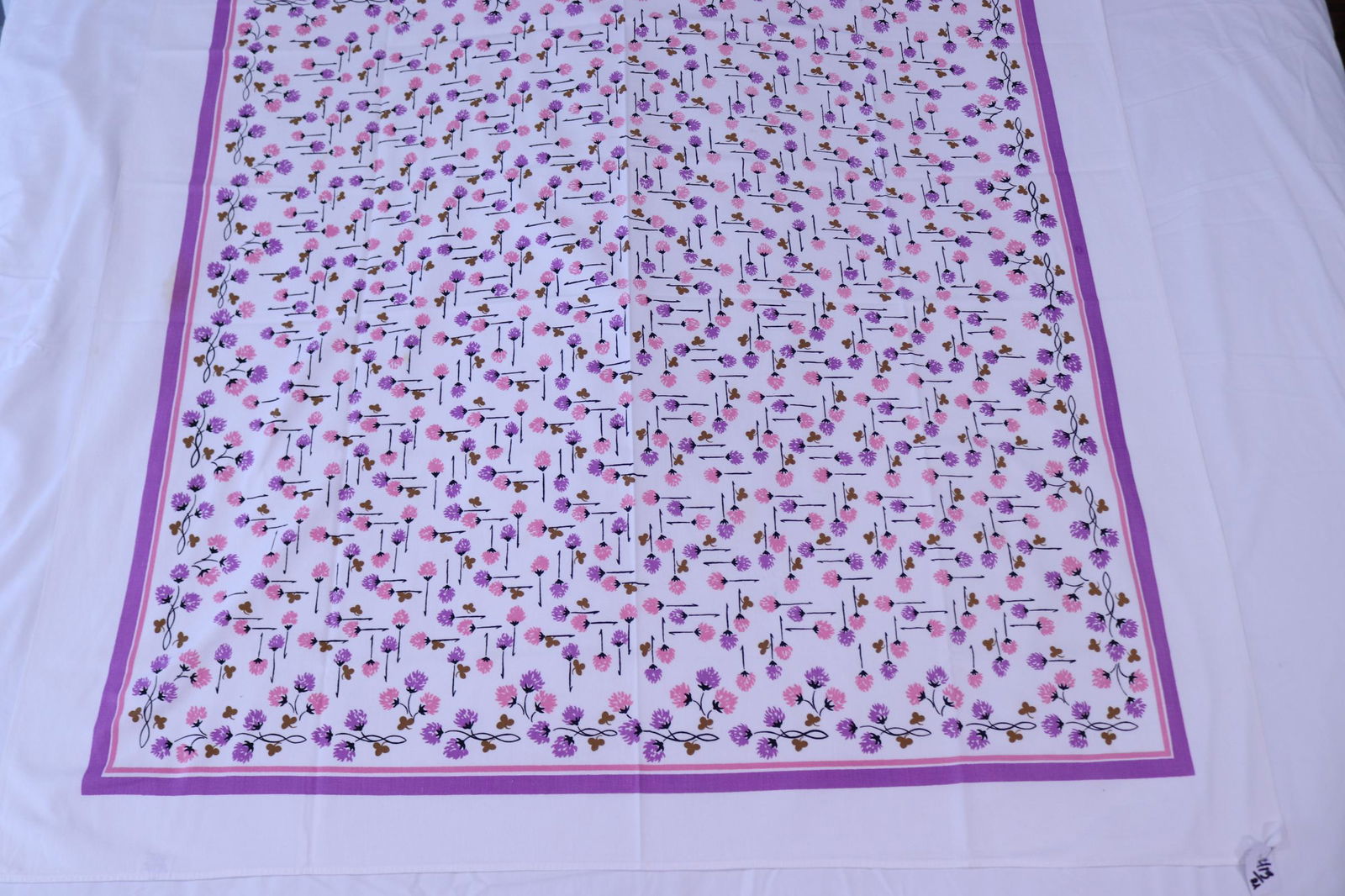 Vintage 1930/40's Pastel Tiny Print Floral Tablecloth (1 of 6)