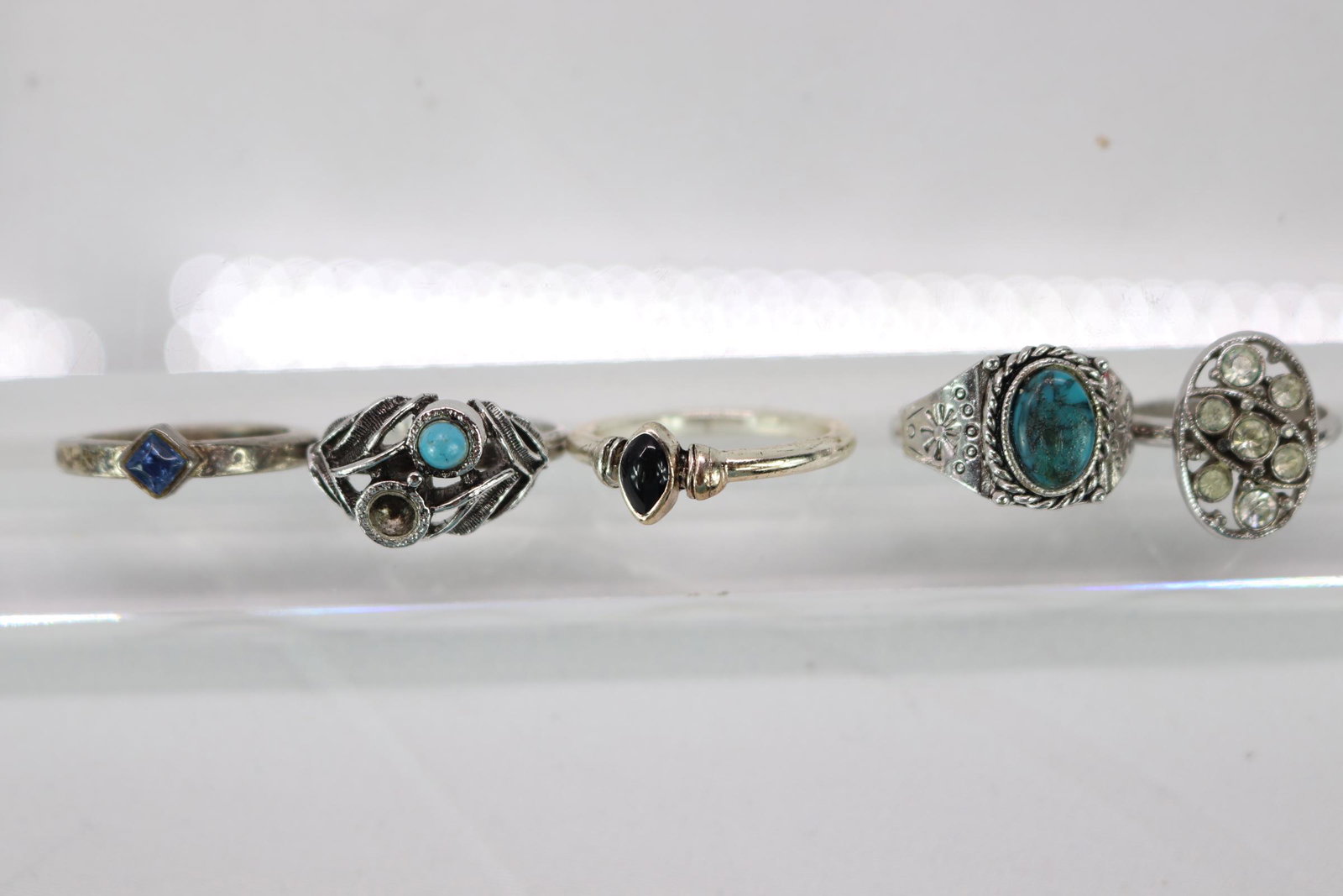 Lot of 5 Vintage Silver-Tone Rings (1 of 3)