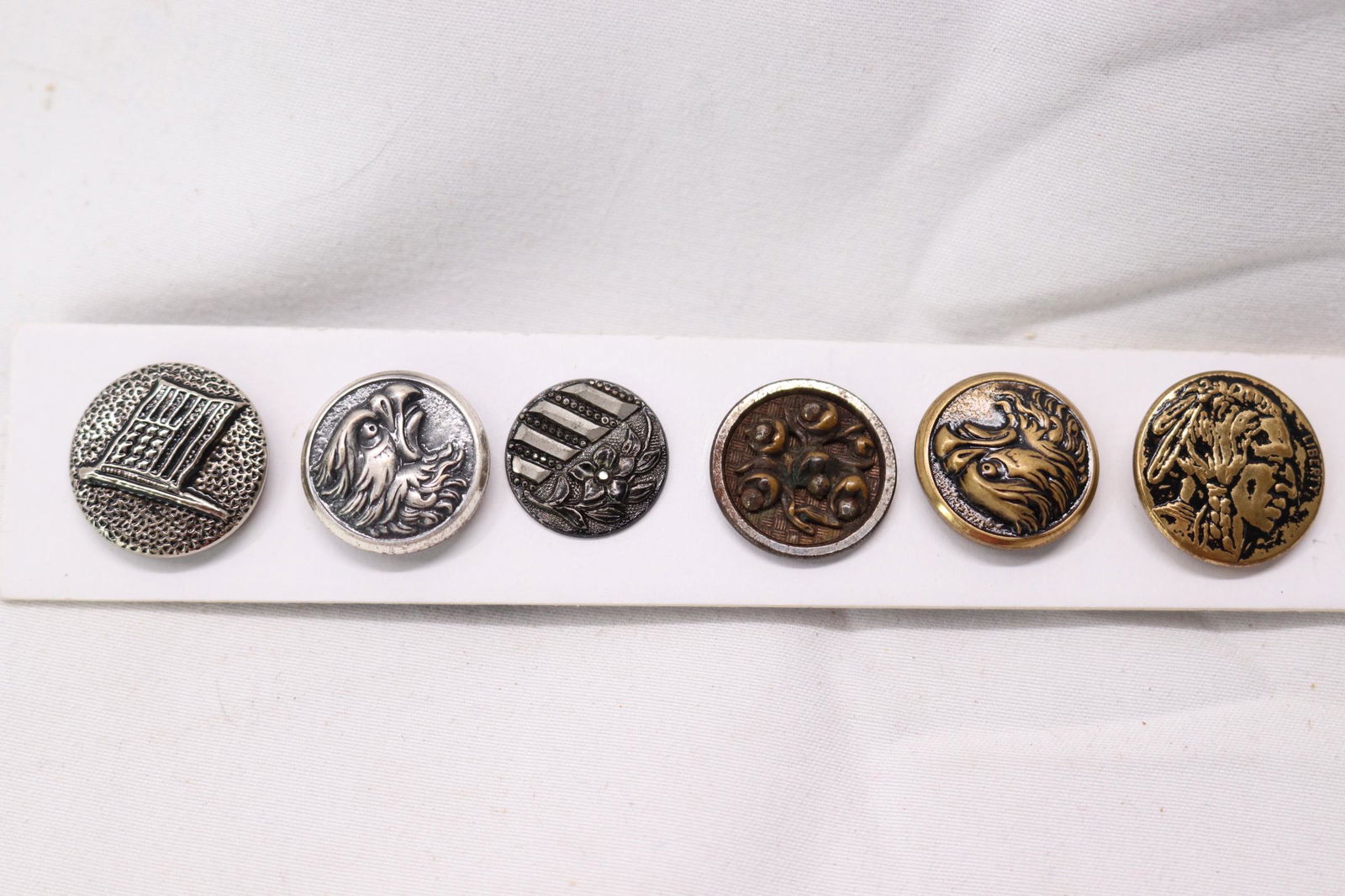 Lot of 6 Antique Cut Steel Picture Buttons (1 of 3)