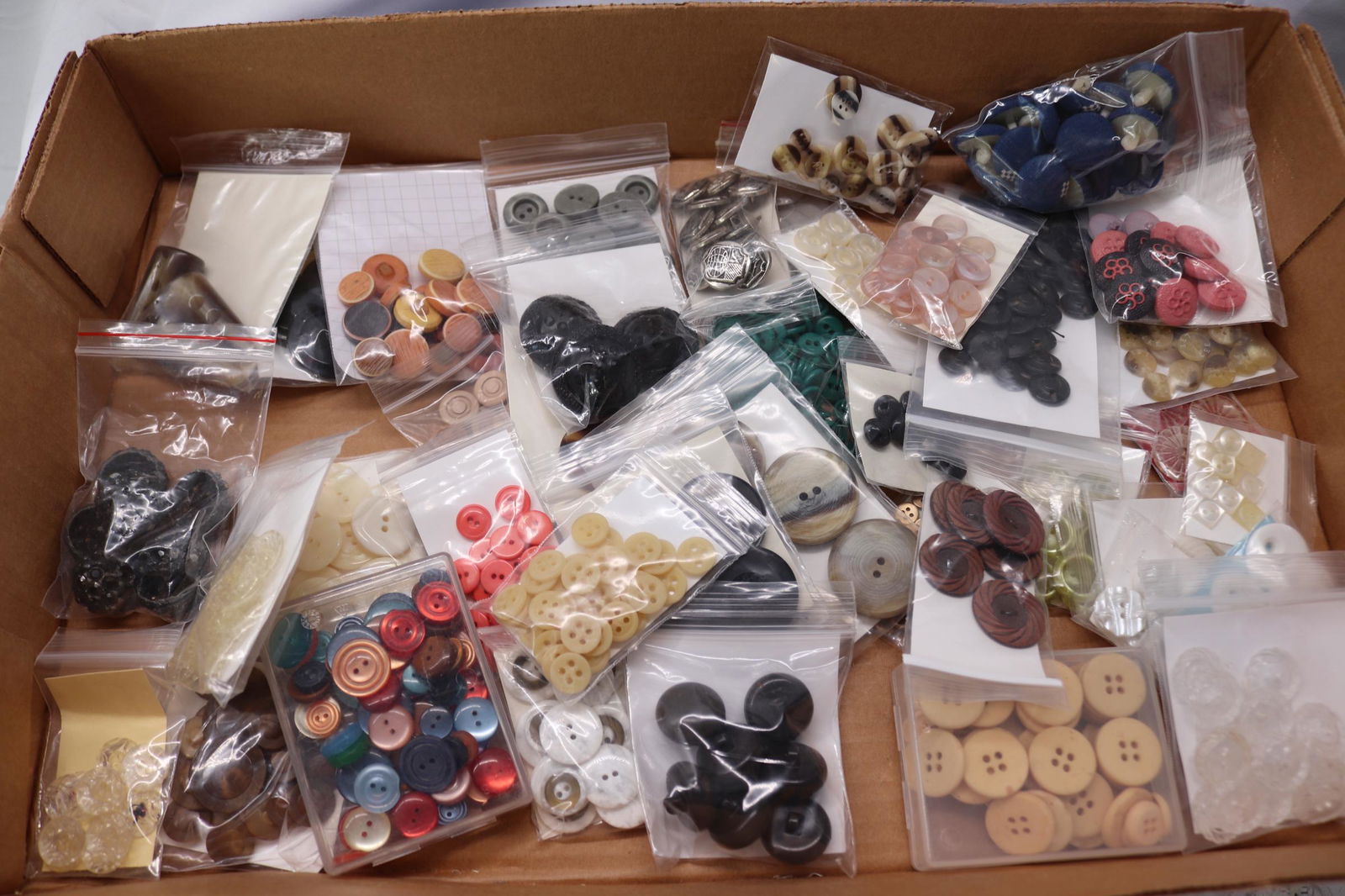 Lot of 40 Sets of Buttons, Assorted Materials, Colors, & Sizes (1 of 6)