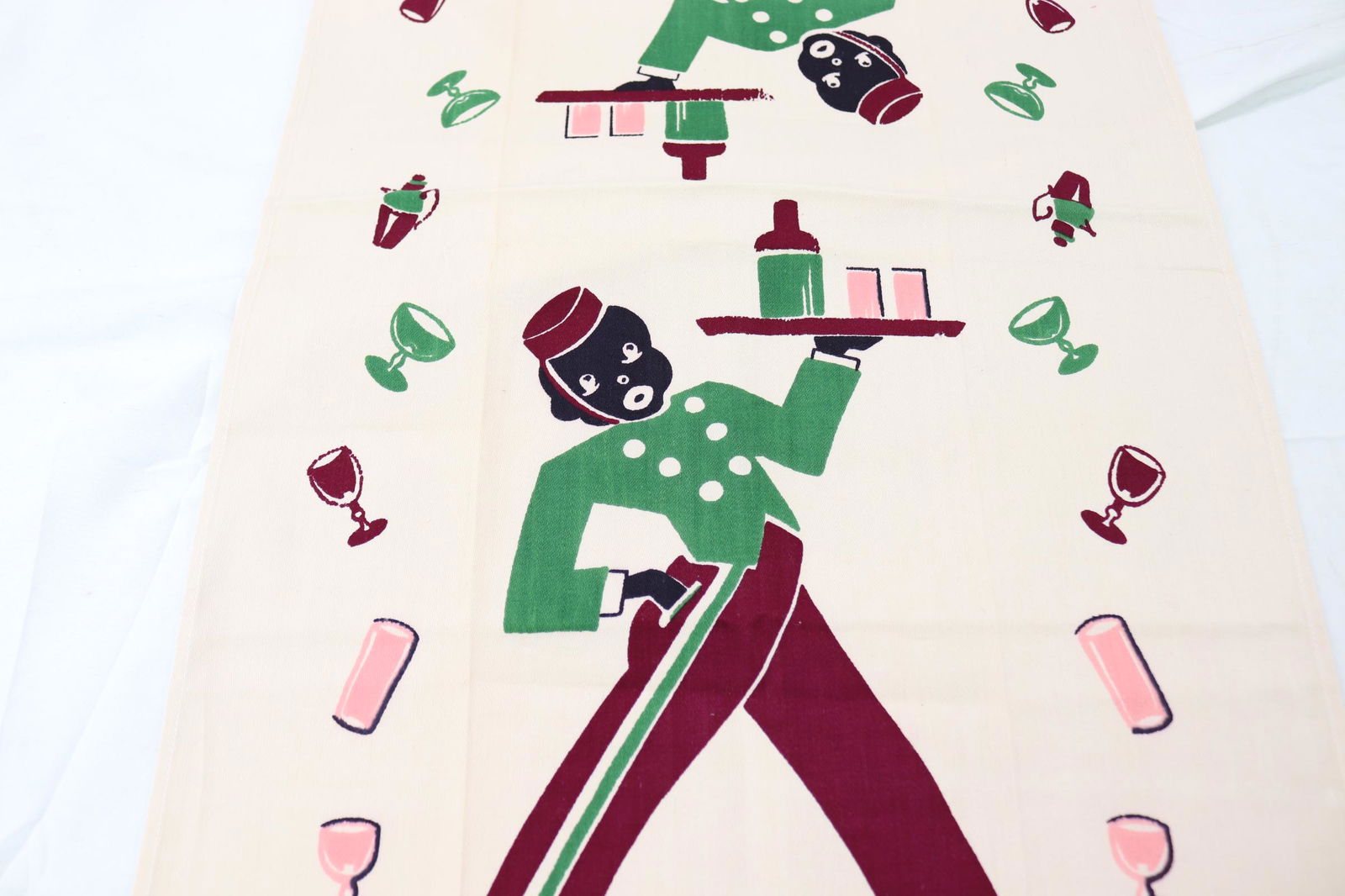 Vintage Black Americana, Kitchen Towel Bell Hop Waiter: vintage never used, see photo's