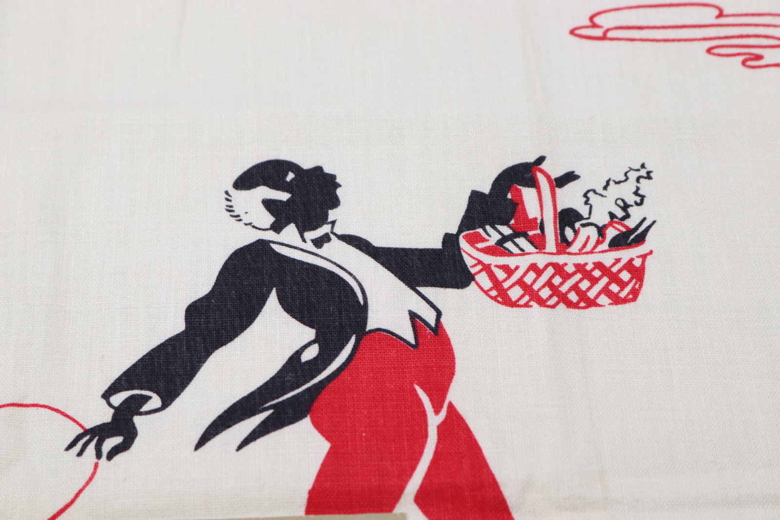 Vintage Black Americana Kitchen Towel Martex, Anne Orr, To Market: to market to market to buy a fat pig, original tags, see photo's