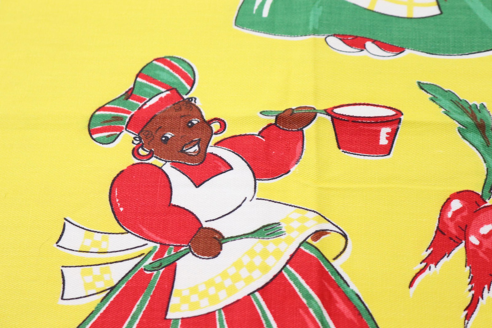 Vintage Black Americana Kitchen Towel 4 Maids Cooking: vintage never used, see photo's