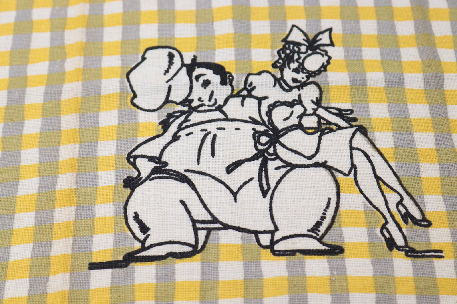 Vintage Startex Kitchen Towel Chef with Sexy Maid: vintage never used with original price tag, see photo's