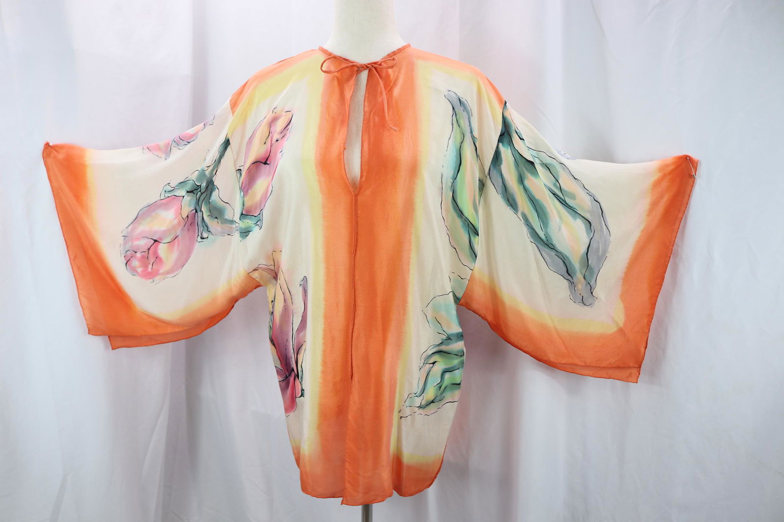 Vintage 1970's Bollucks Wilshire Silk Hand Painted by David Barr, Butterfly Style Top (1 of 11)