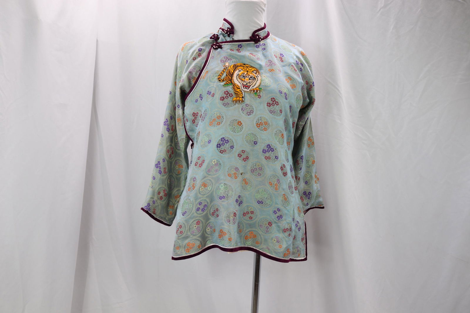 Vintage 1940's cheongsam Ladies Top with Tiger Patch (1 of 12)