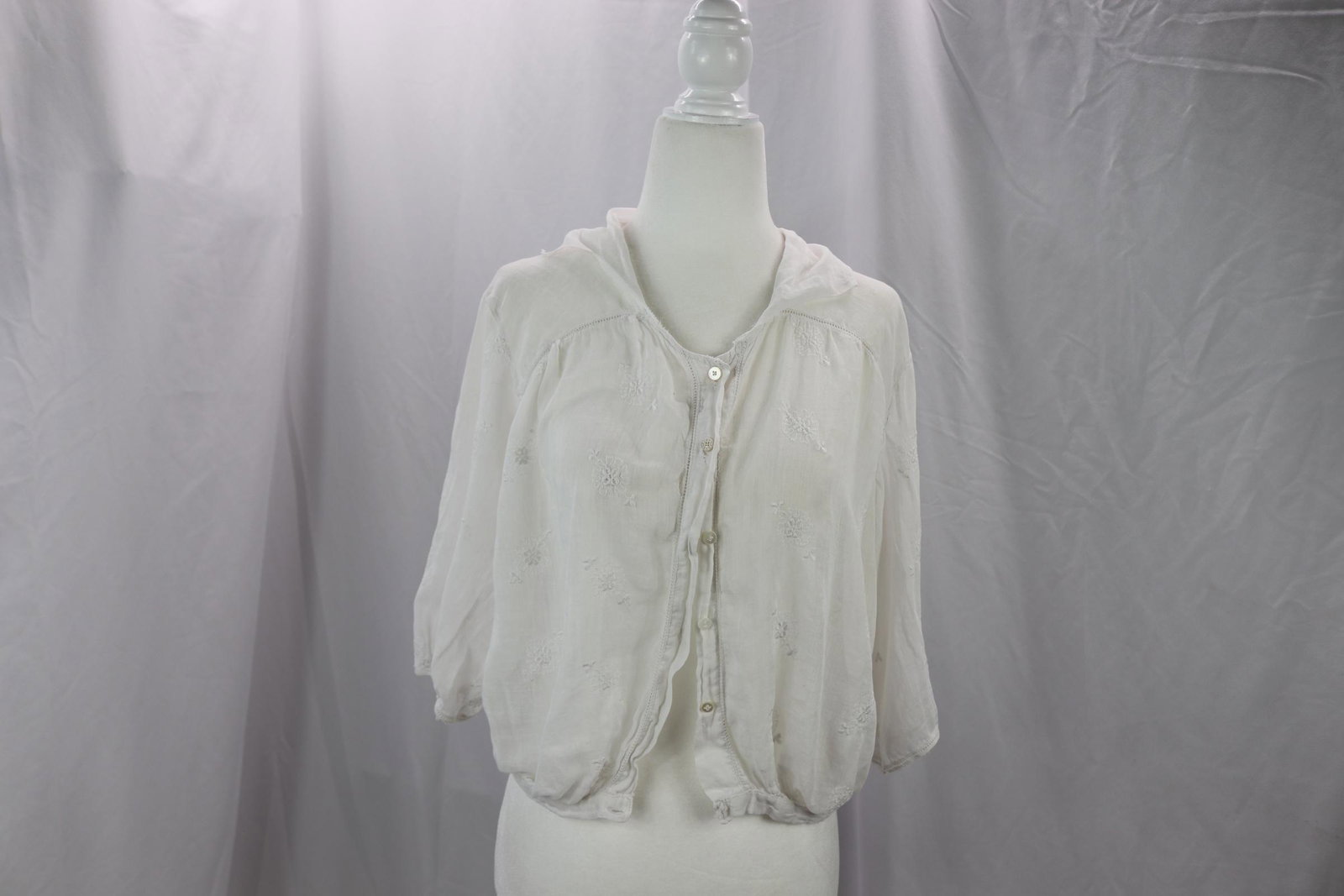 Vintage Edwardian White Blouse: minor spots, see photo's, approx. 40 bust, 30 waist