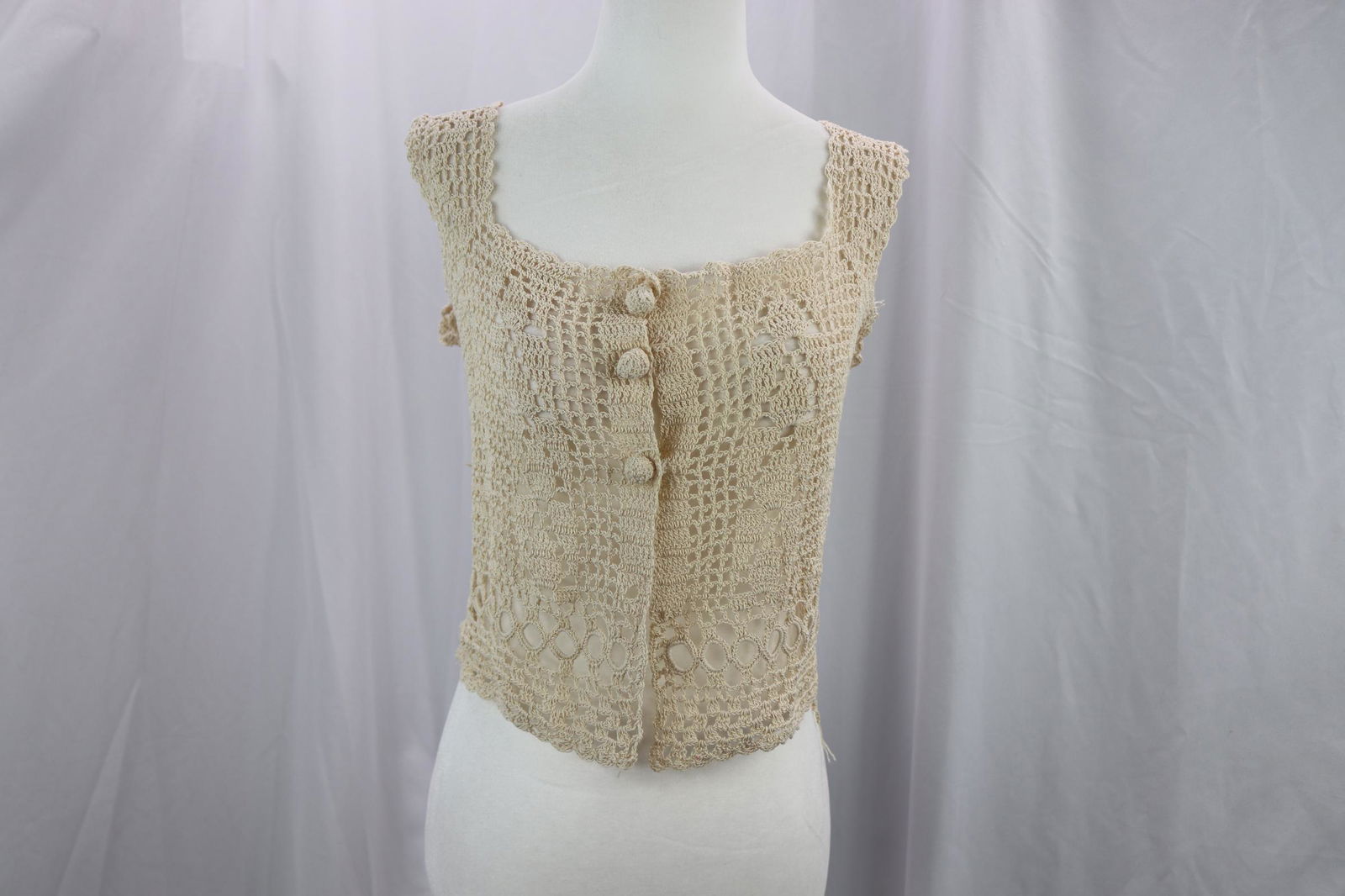 Vintage Edwardian Hand Knit Ladies Vest Top (1 of 5)