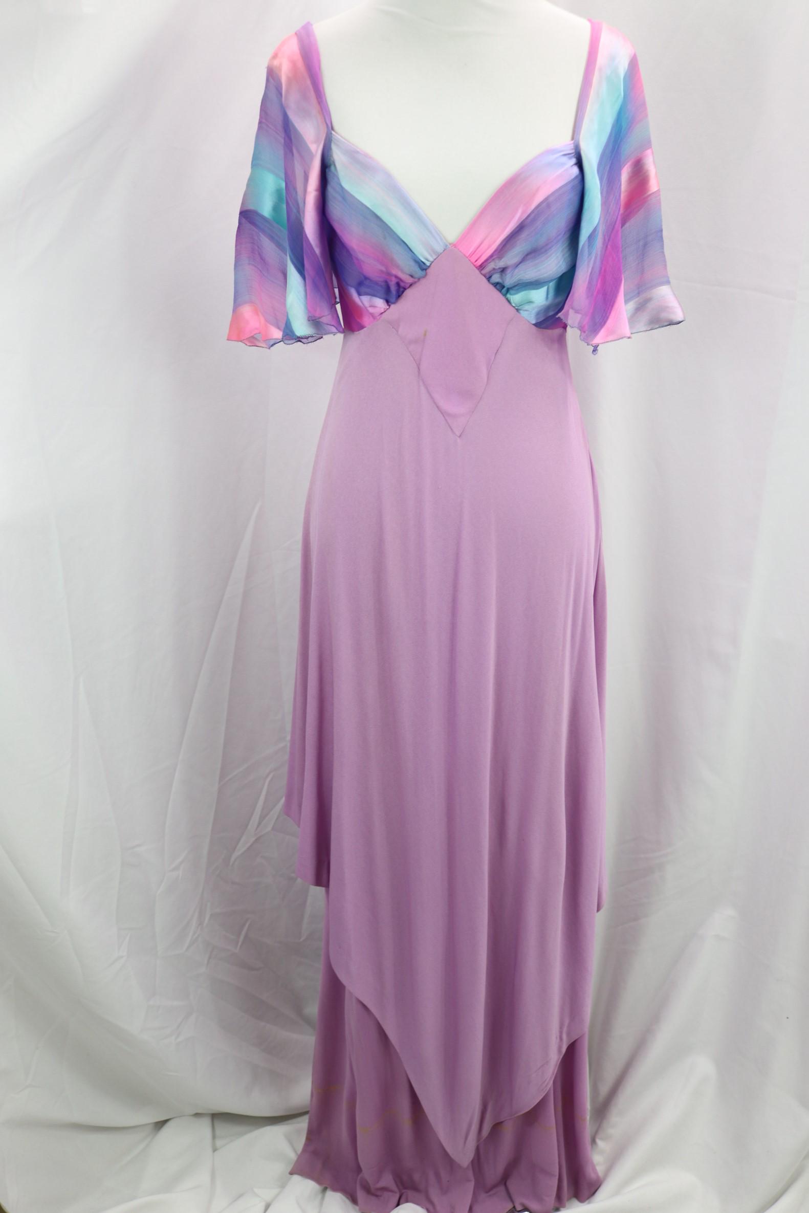 Vintage 1970's Vicky Tiel, Purple Maxi Gown (1 of 12)