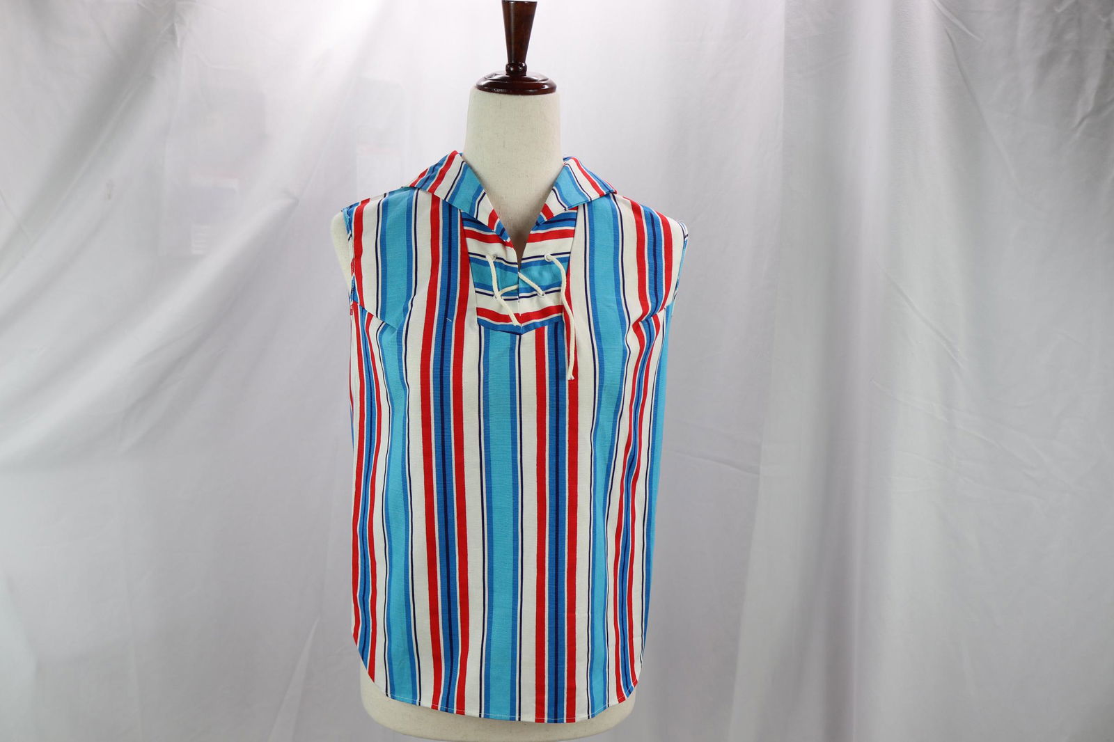 Vintage 1960's Cotton Red, White & Blue Nautical Ladies Top (1 of 4)