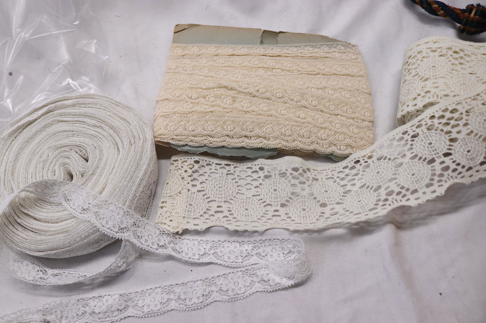 Lot of 3 Different Lace Yardage: several yards of each, see photo's