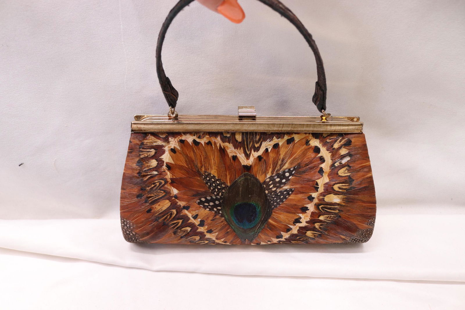Vintage 1940's Feather Hand Bag (1 of 8)