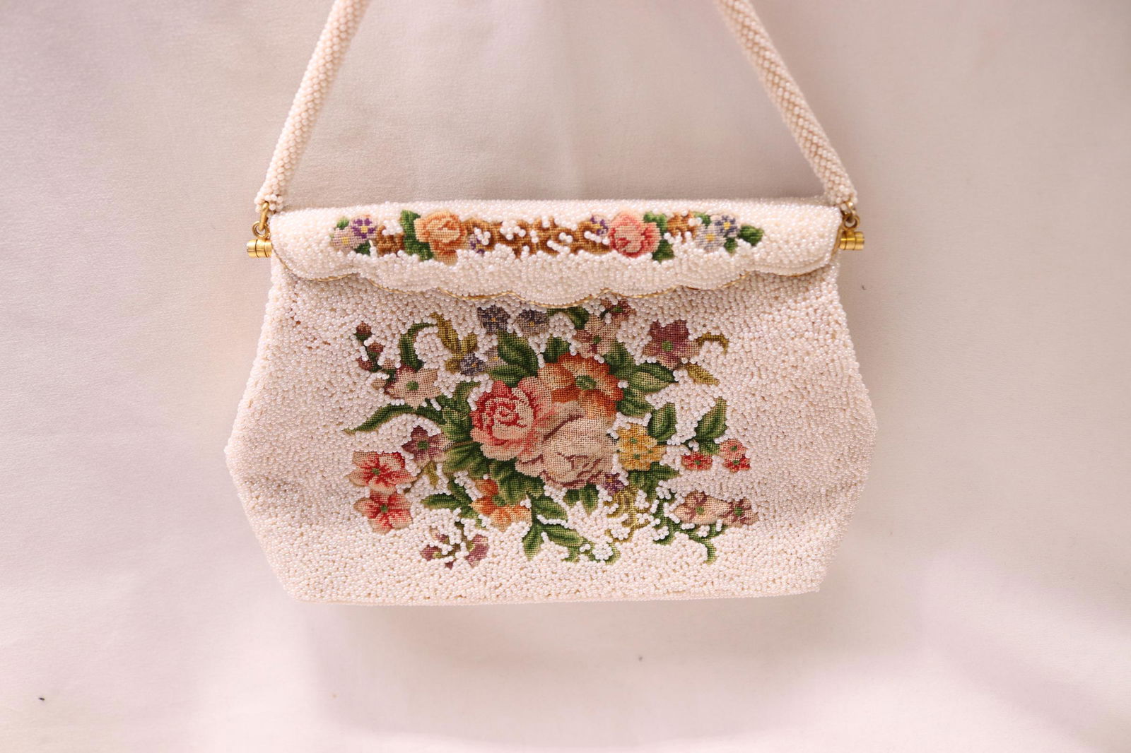 Vintage 1950's Beaded & Petti Point Purse (1 of 8)