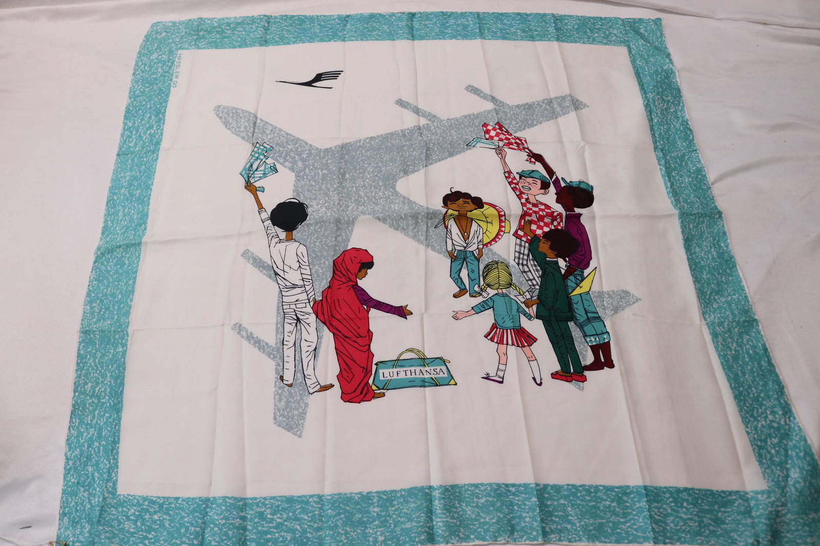 Vintage Lufthansa, Hassler Go, Hand Rolled Scarf (1 of 5)