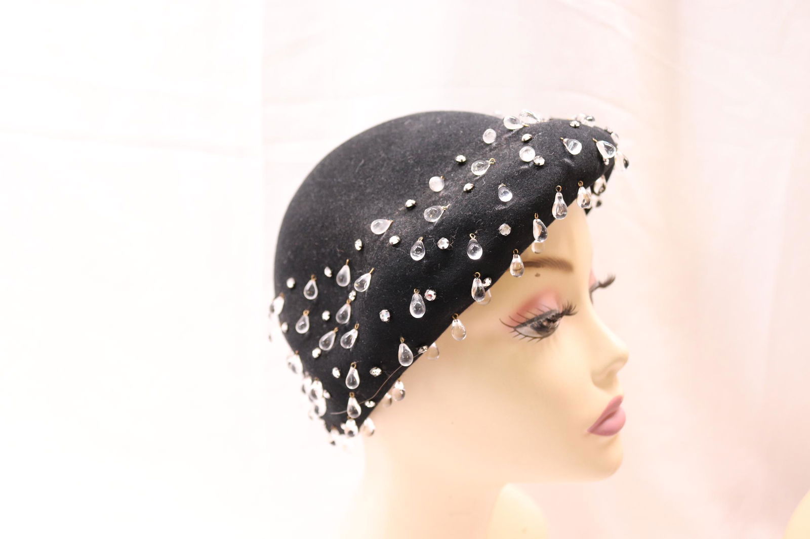 Vintage 1940's Black Beaded Hat by Coralie (1 of 6)