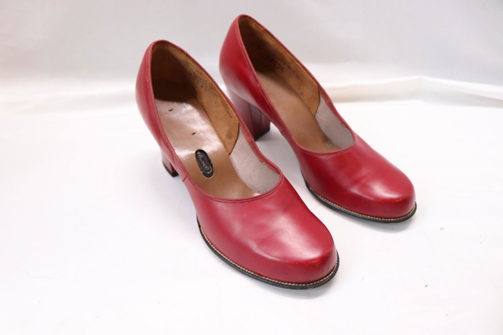 Vintage Red Leather 1940's Pumps by Carolyn (1 of 8)