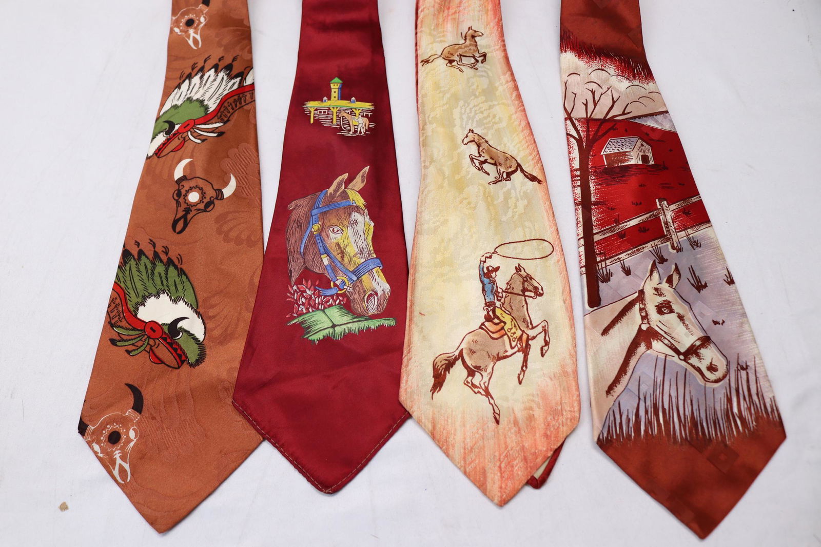 Lot of 4 Vintage 1940's South Western Ties (1 of 16)