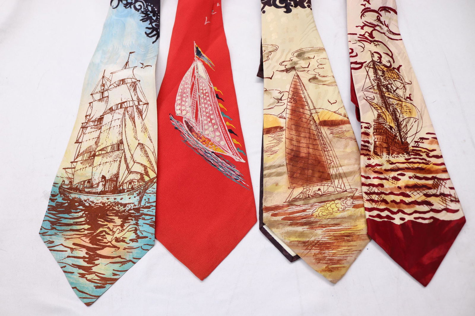 Lor of 4 Vintage 1940's Sailing Men's Ties (1 of 13)