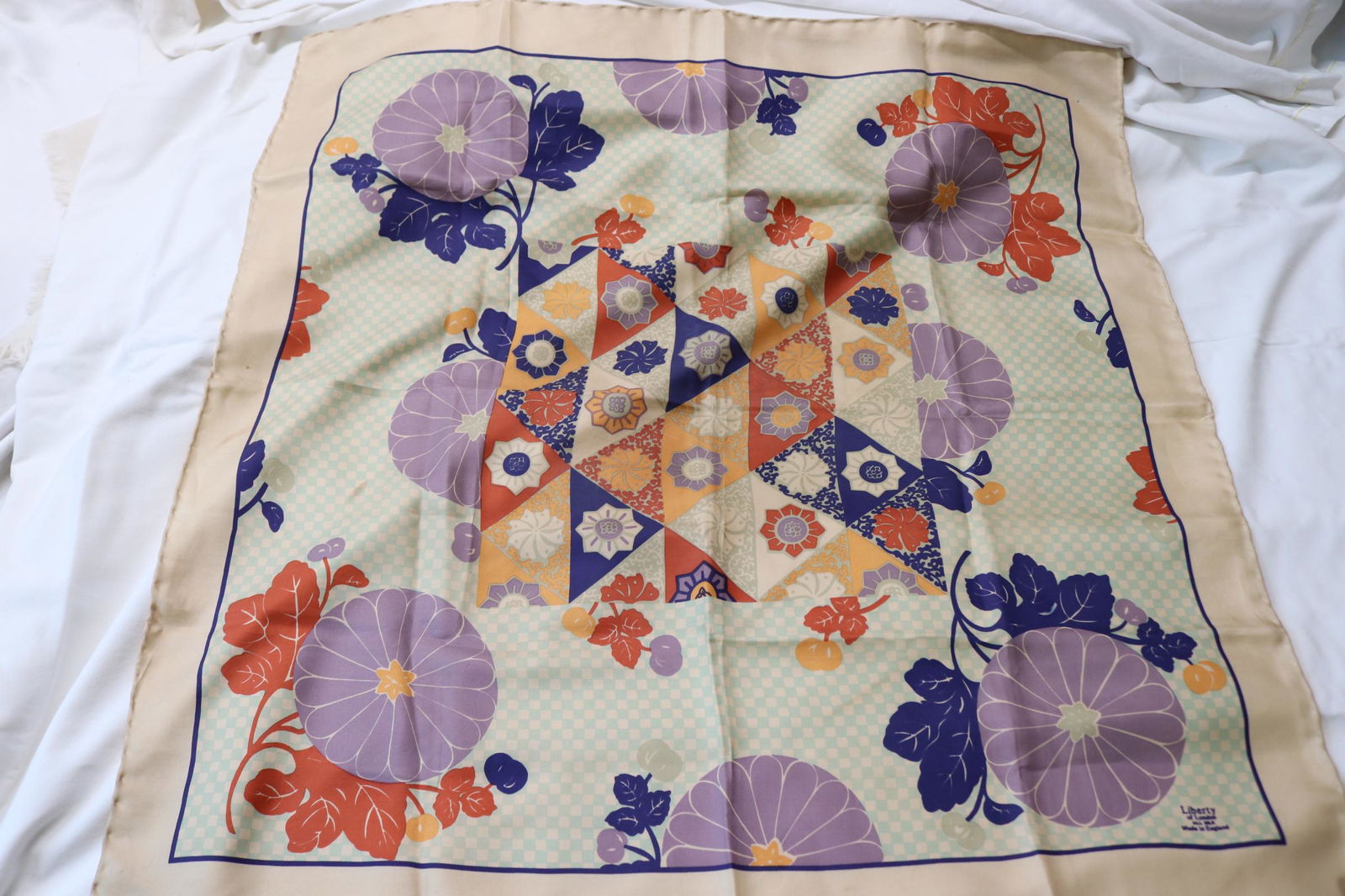 Vintage Liberty of London Hand Rolled Scarf (1 of 6)