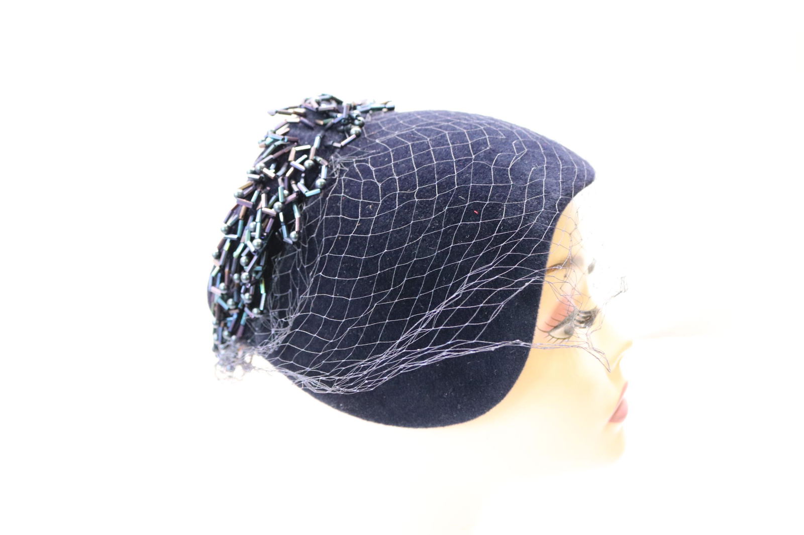 Vintage 1950's Beaded Bonnet Style Hat From Filene's (1 of 5)