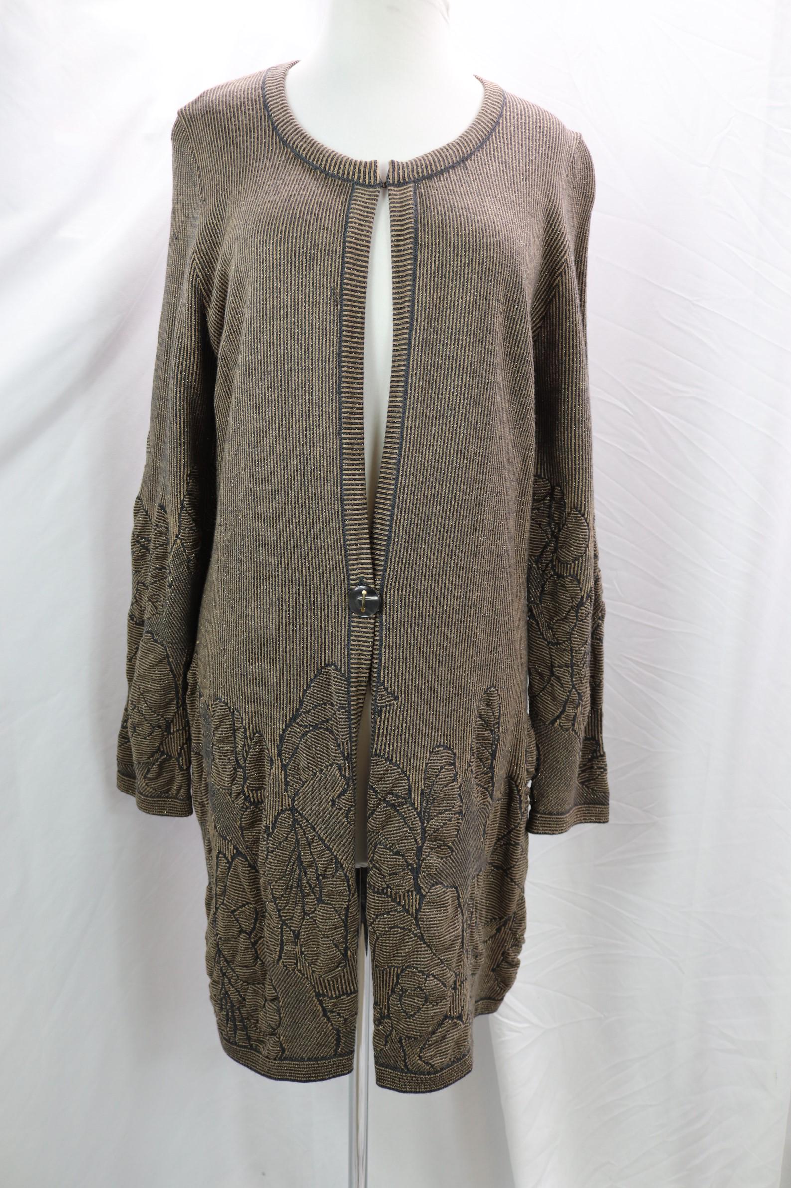 Vintage 2000's Escada Knit Sweater with metallic shimmer: long length, size 42, good condition, see photo's