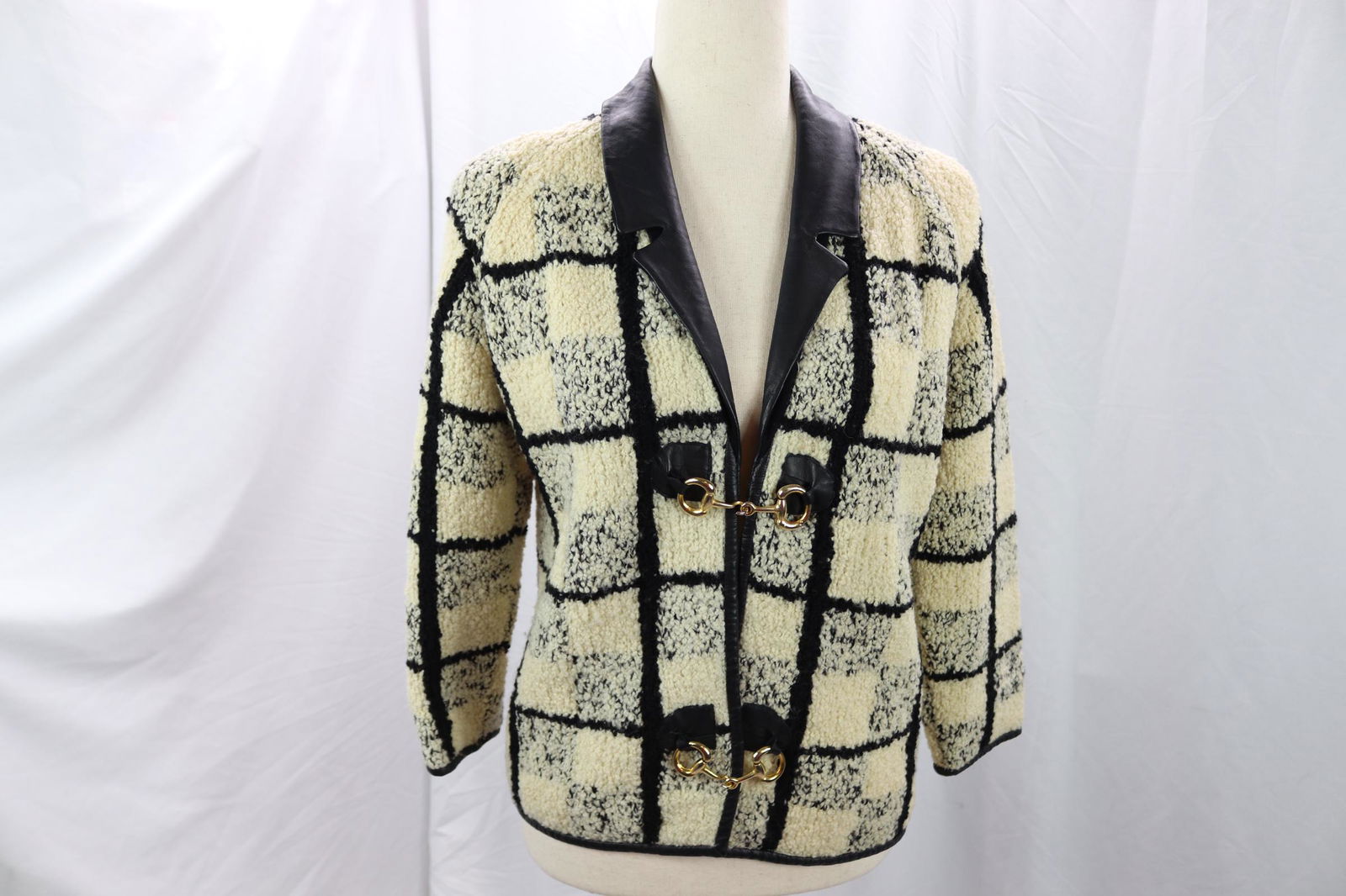 Vintage 1960/70's Jordan Marsh, Made in Italy Curly Wool & Leather Jacket (1 of 6)