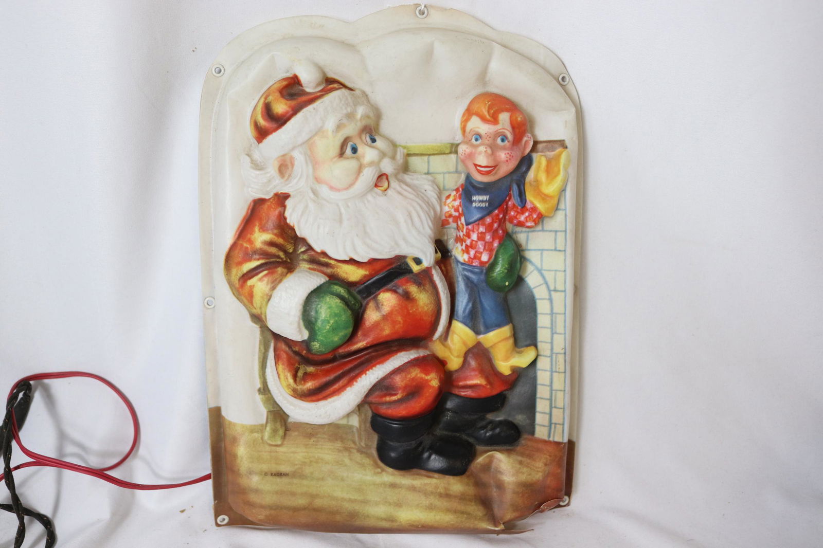 Vintage Howdy Dowdy & Santa Claus Lighted Wall Indoor/ Outdoor Wall Hanging (1 of 4)