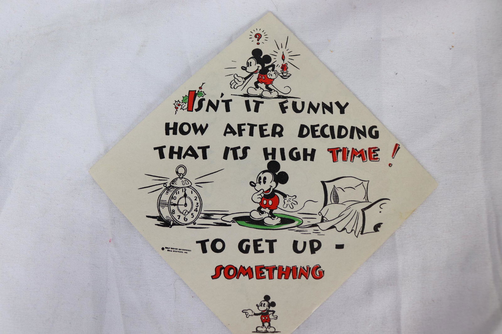 Vintage Circa 1930's Mickey Mouse Christmas Card (1 of 5)