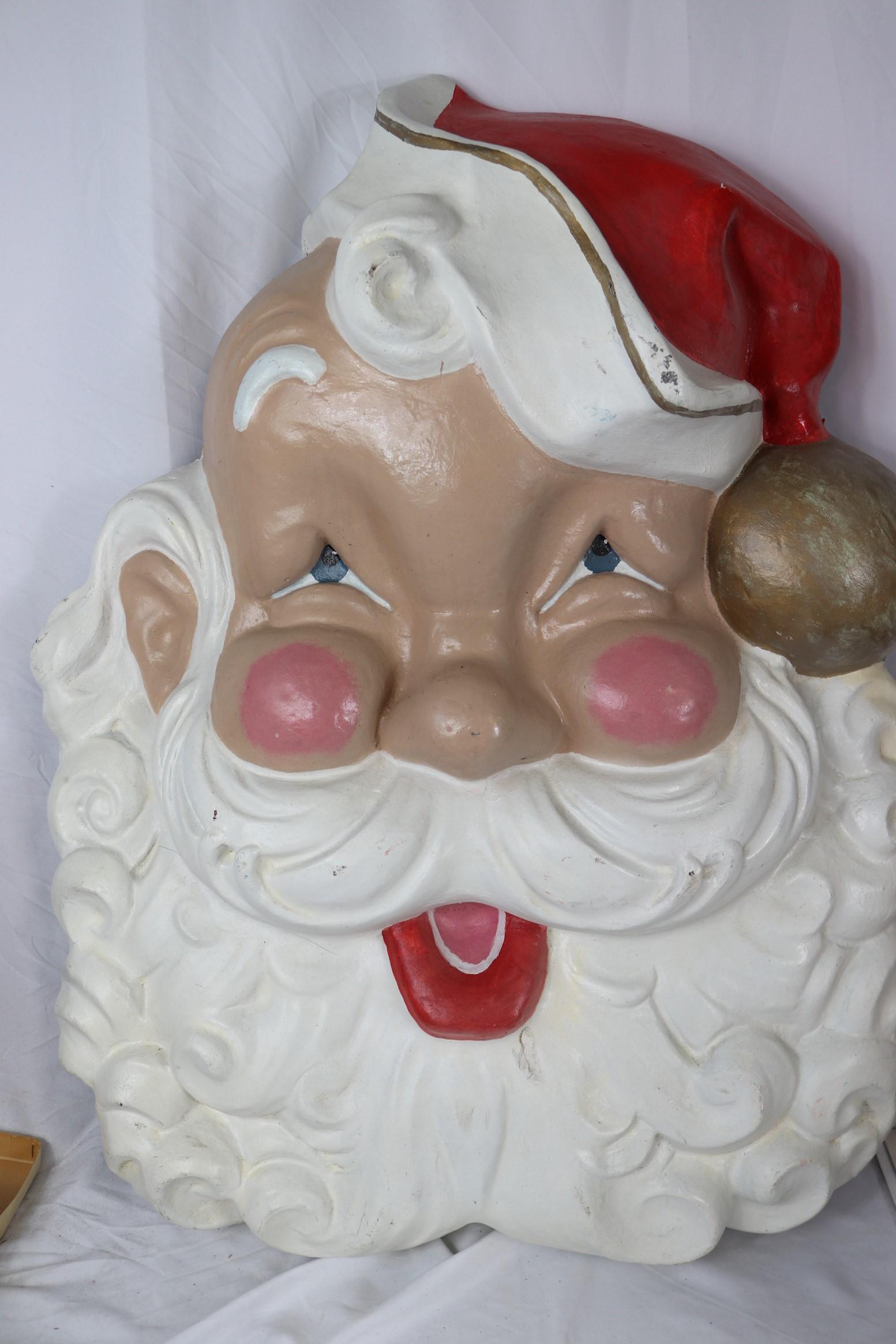 Large Fiberglass Santa Head Store Display (1 of 4)