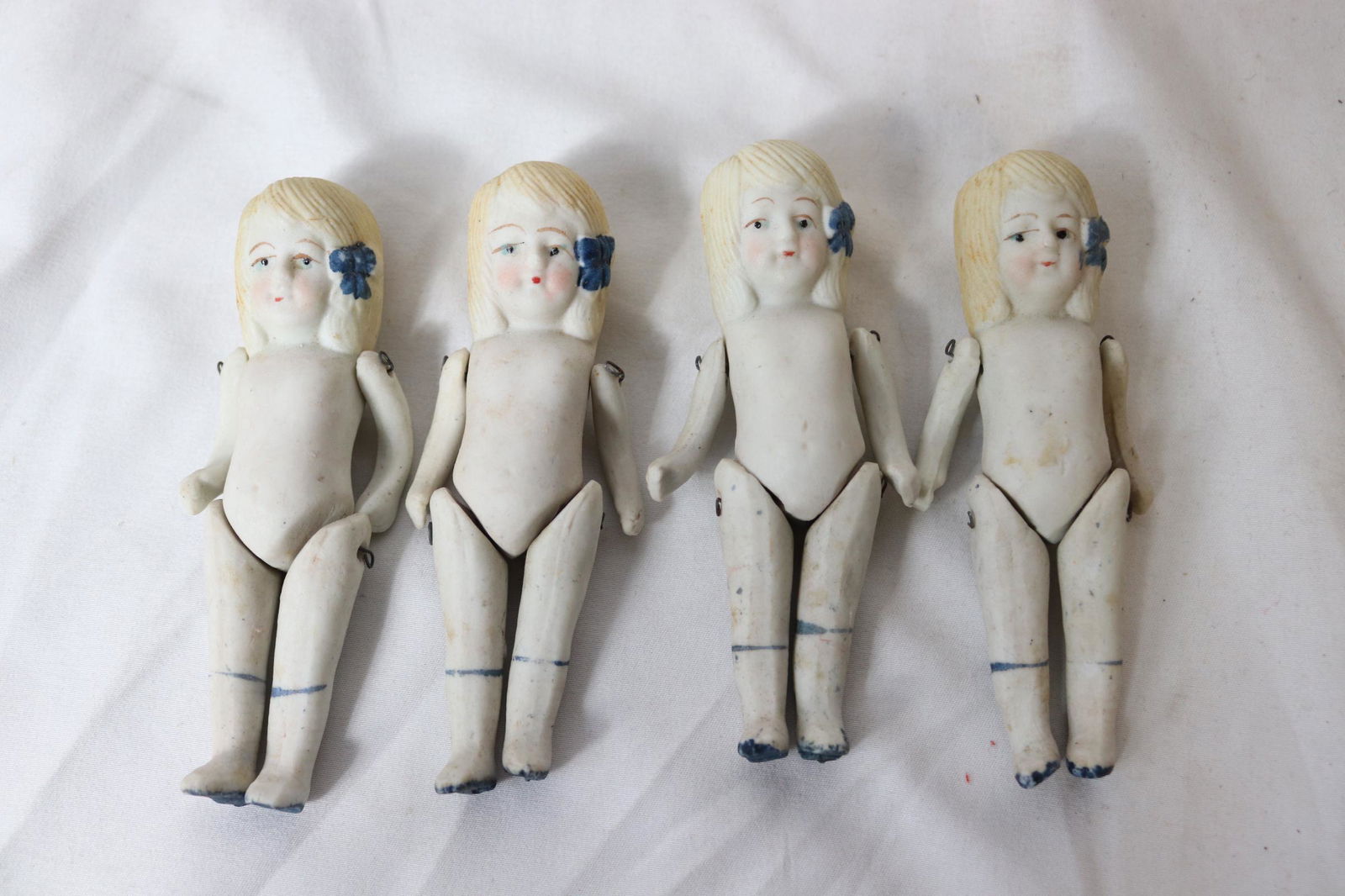 Lot of 4 Vintage Old Store Stock Bisque Dolls, Made in Japan (1 of 3)