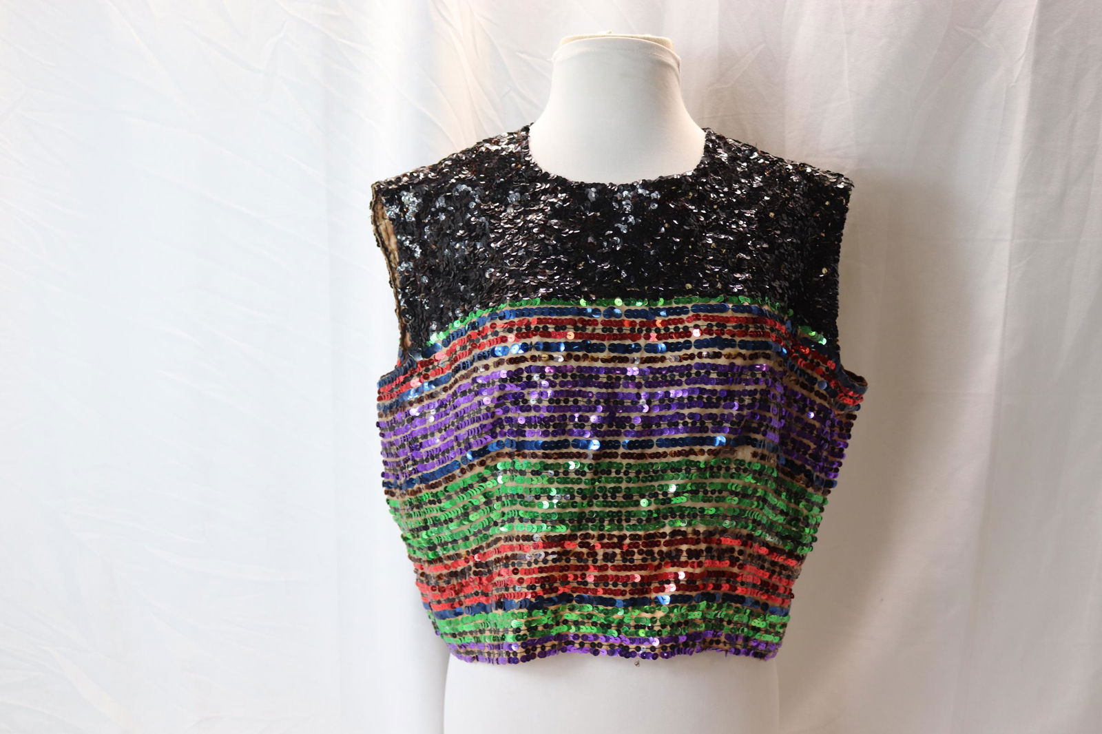 Vintage 1960's Malcolm Starr Colorful Sequin Top (1 of 4)